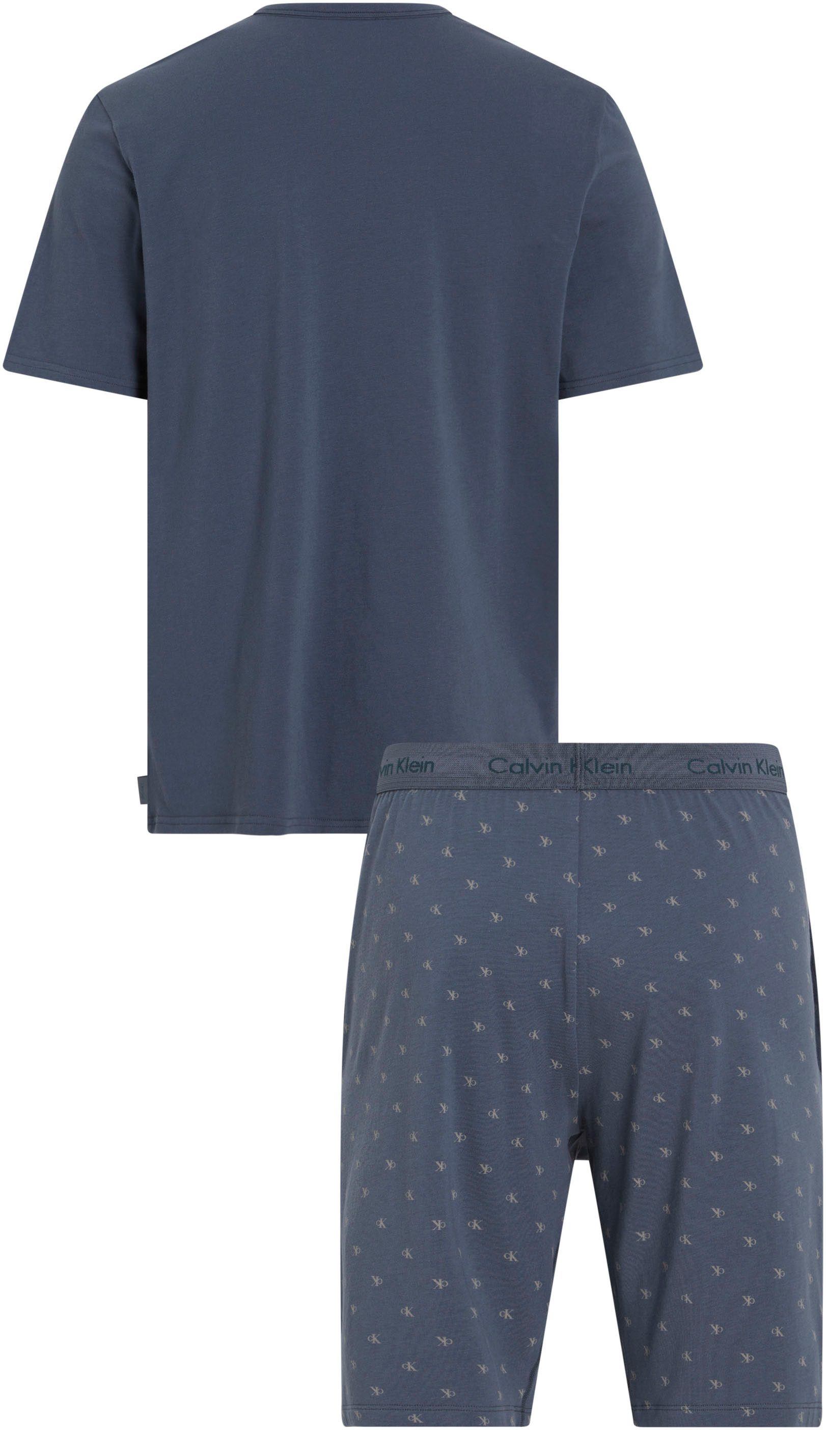 Calvin Klein Shortama S S SHORT SET met bedrukte shorts (set 2-delig)