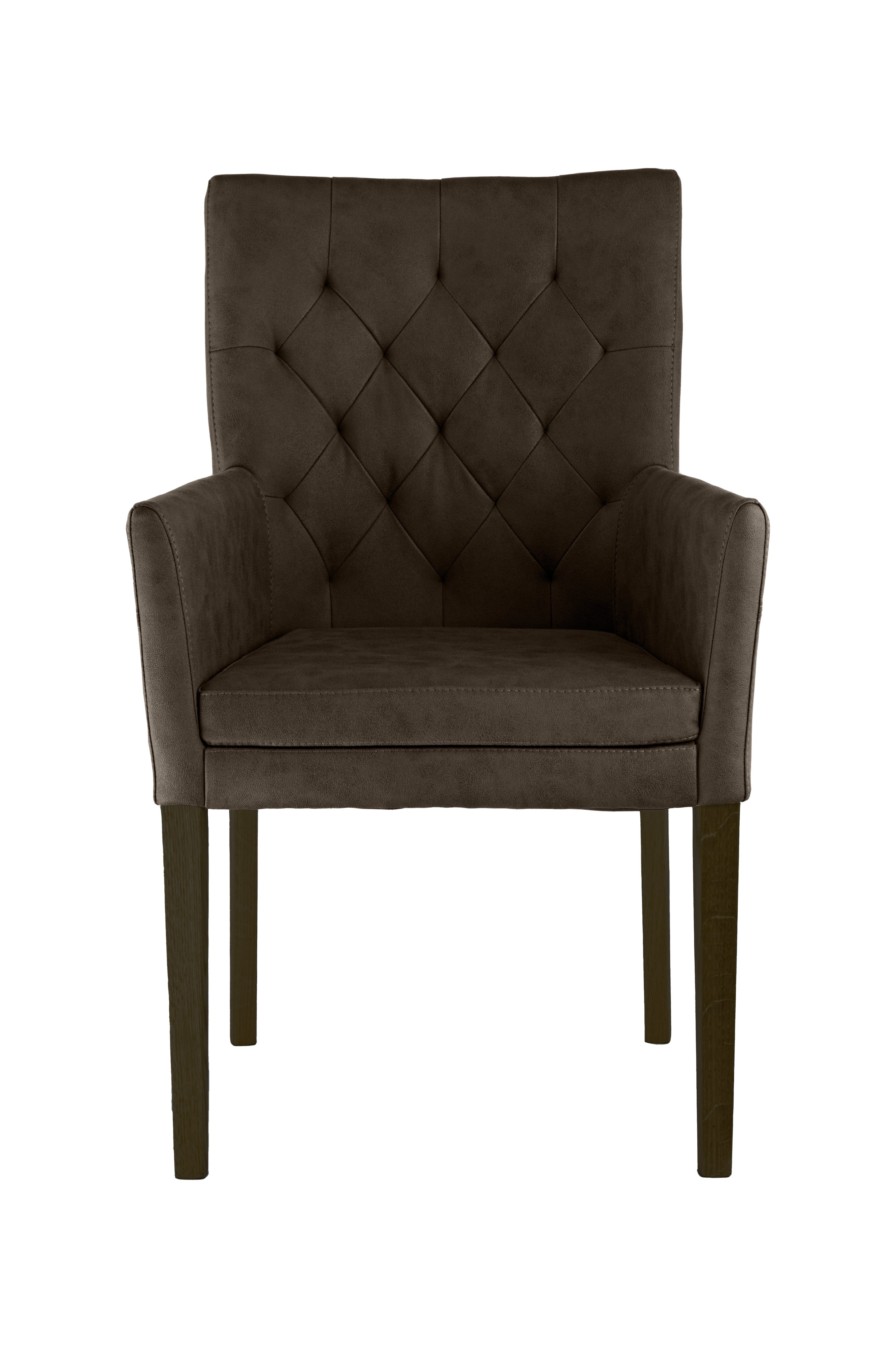 Home affaire Stoel met armleuningen Colorado Frame van massief hout (1 stuk) 4 poot stoelen bruin