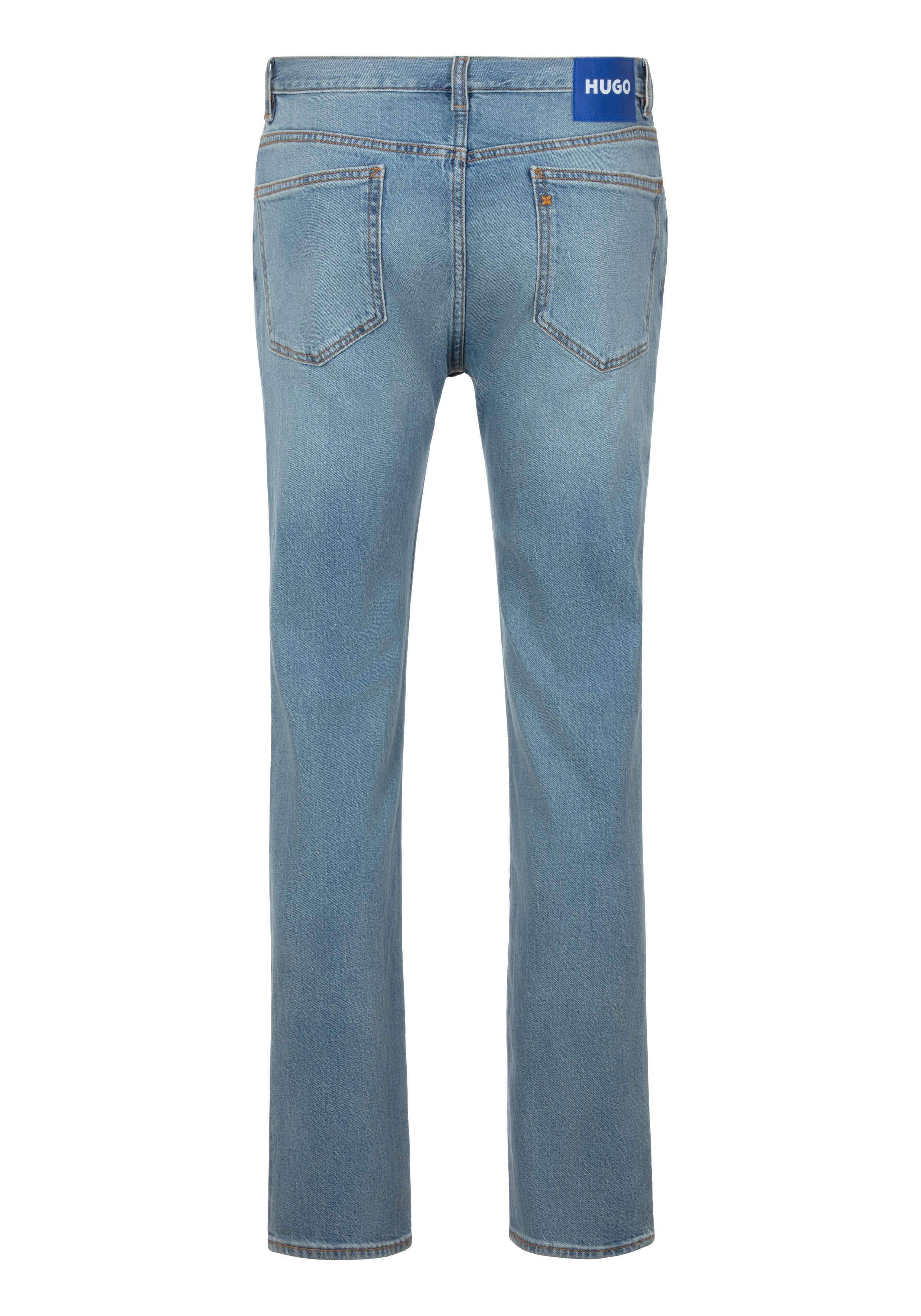 HUGO Blue Slim fit jeans Ash met stone-washed-finish