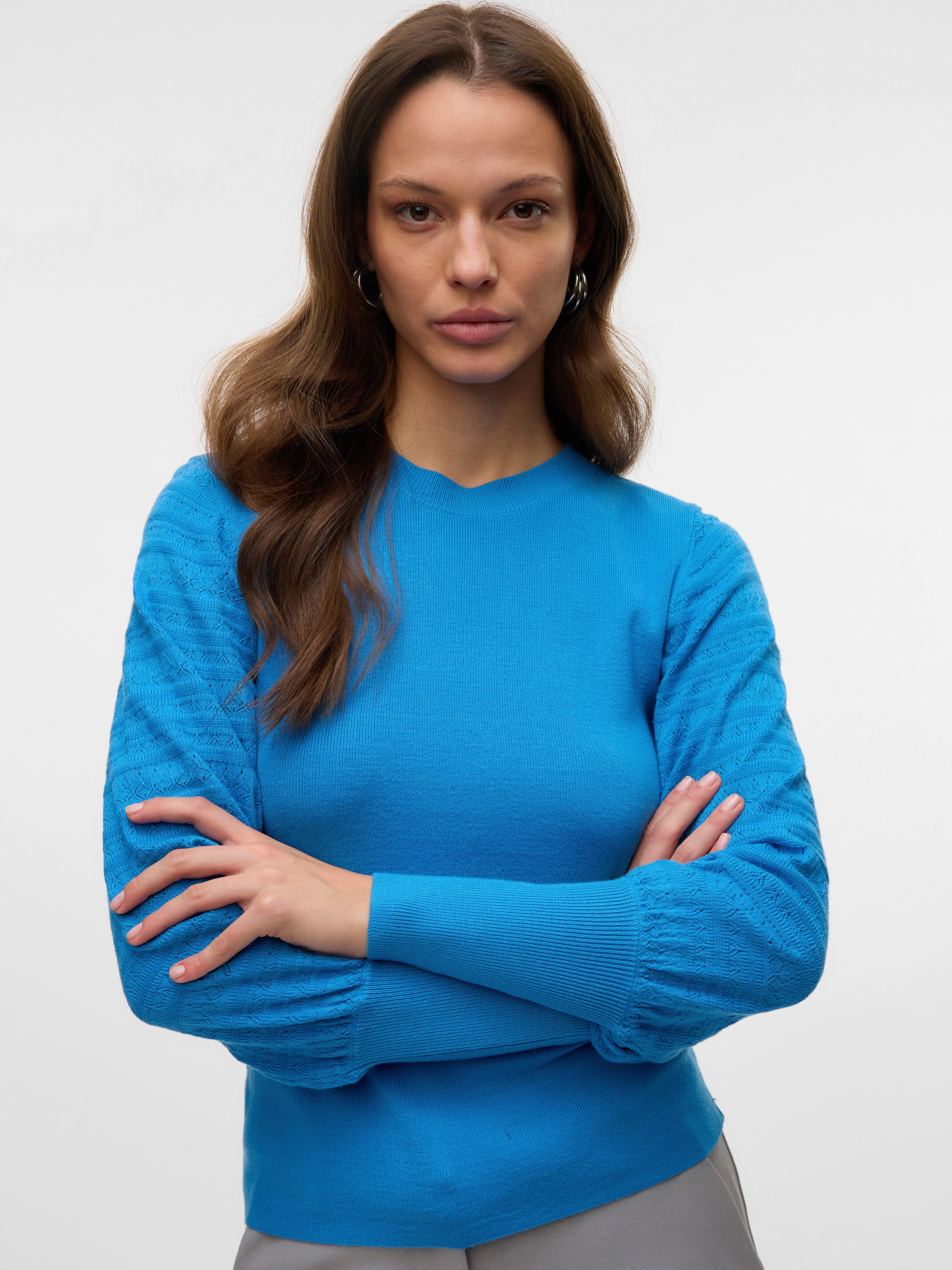 Vero Moda Gebreide trui VMHOLLYPOINTELLE LS O-NCK PULLOVE GA BOO