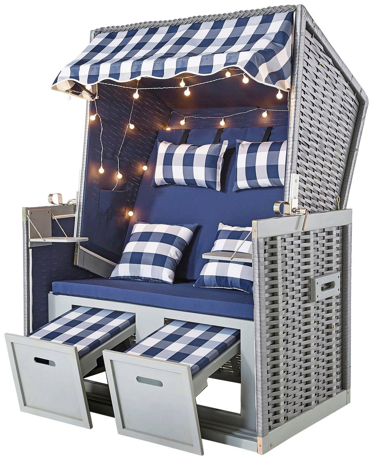 my Flair Strandstoel 2-zitter, incl. led-verlichting loungemeubels blauw