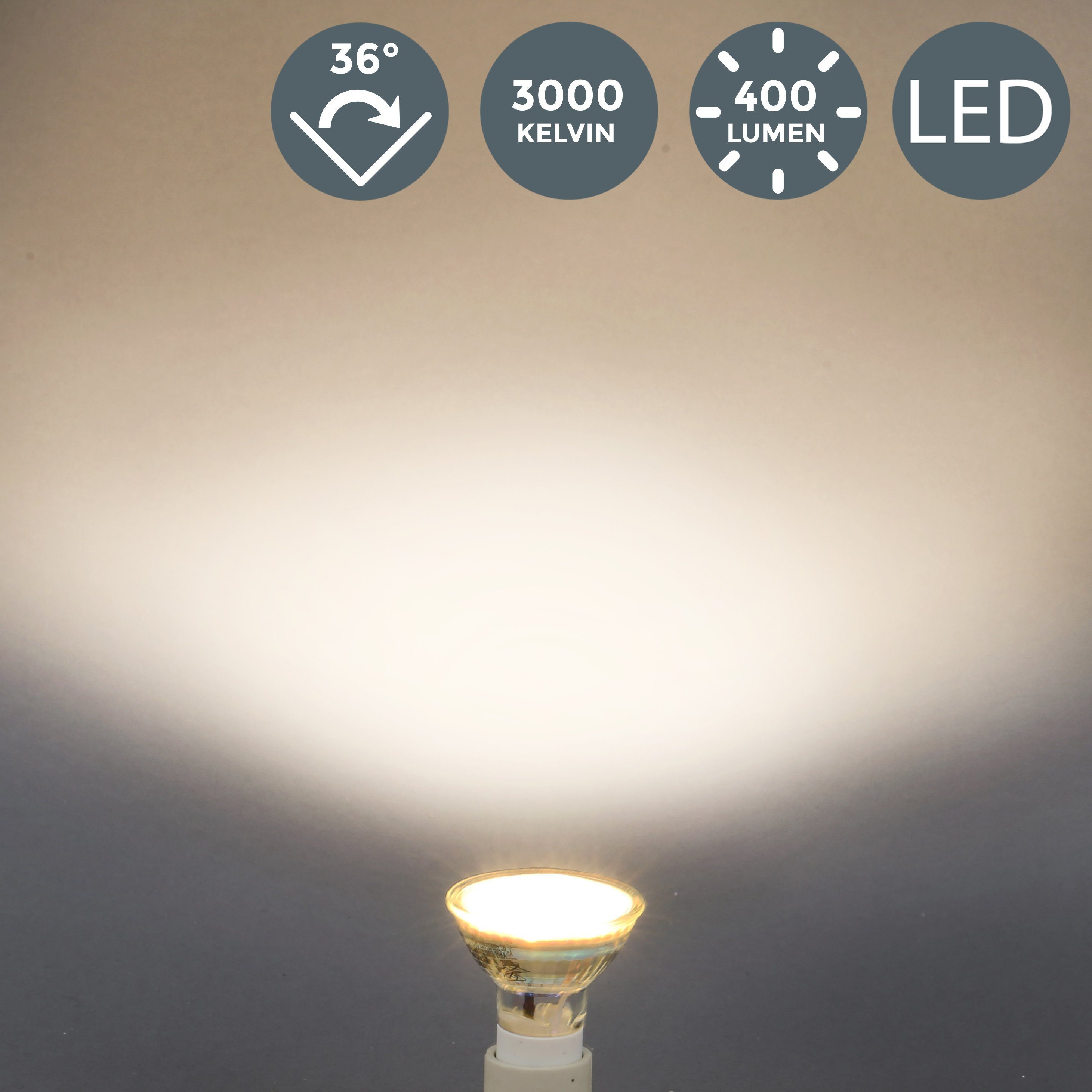 B.K.Licht Led-verlichting LED lamp gloeilamp reflector-vorm 5W 400 lumen 3000K warmwit