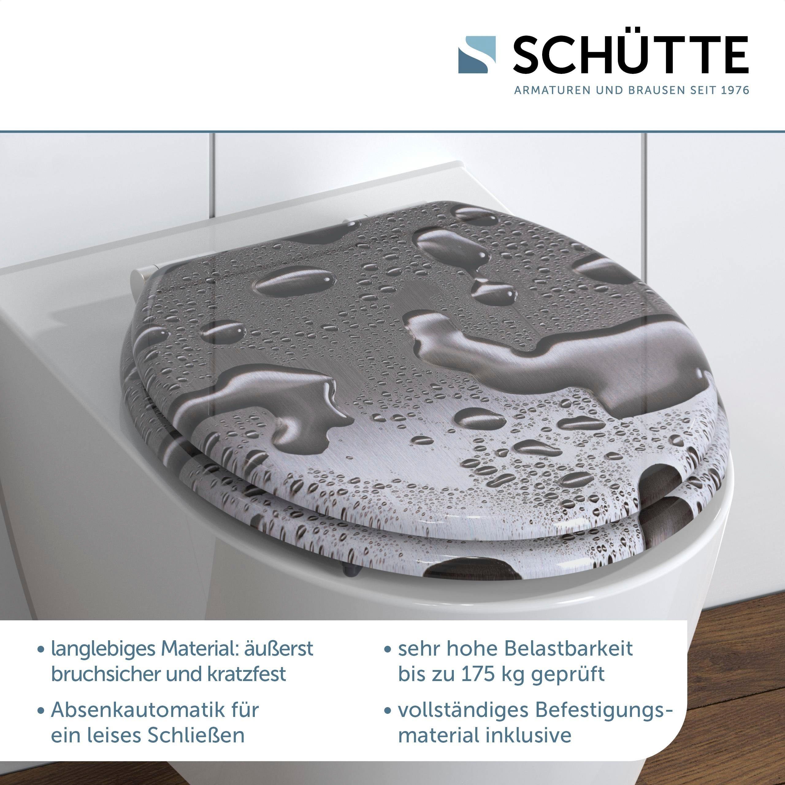 Schütte Toiletzitting Grey steel met softclosemechanisme en houten kern, mdf