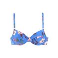 s.oliver red label beachwear bikinitop met beugels maya met dubbele bandjes en gebloemd design blauw