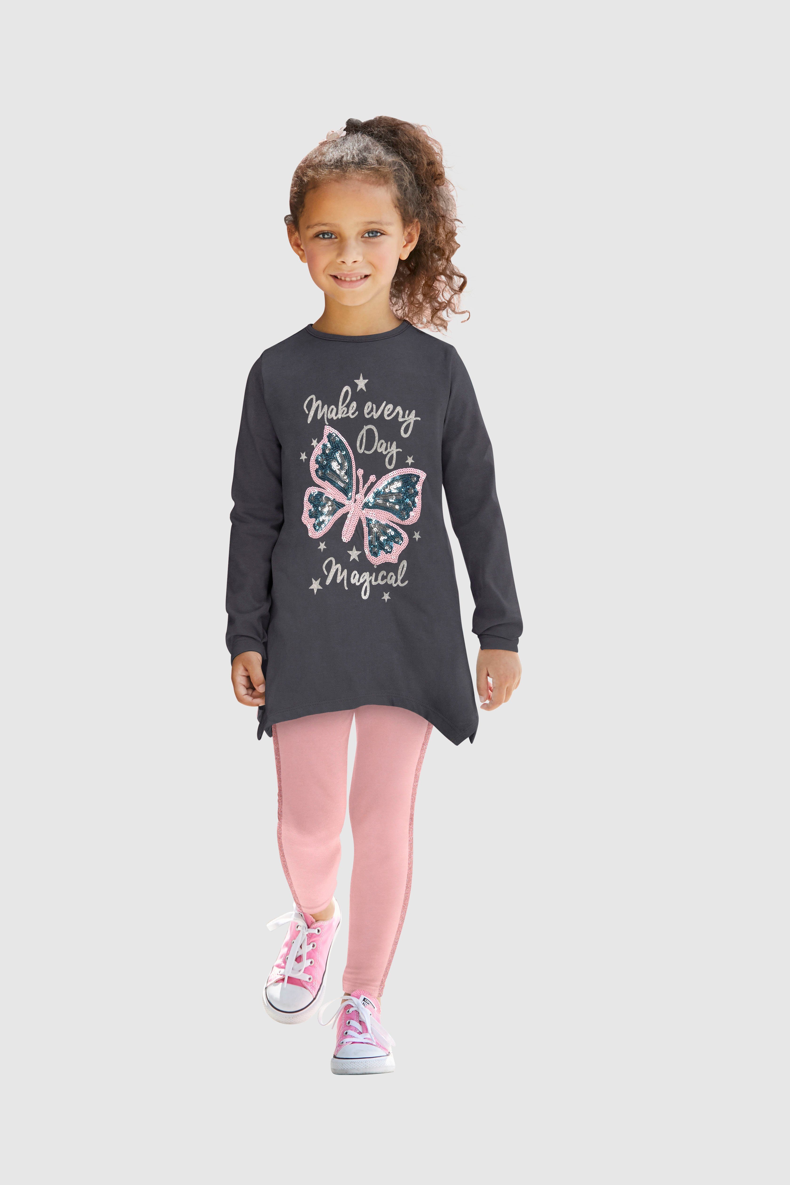 KIDSWORLD Shirt met lange mouwen & legging 2-delig set shirt + leggings met glinsterende details (set, 2-delig, 2)