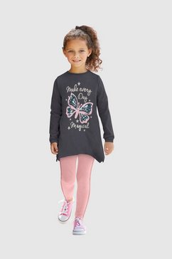 kidsworld shirt met lange mouwen  legging met glitterdetails (set) roze