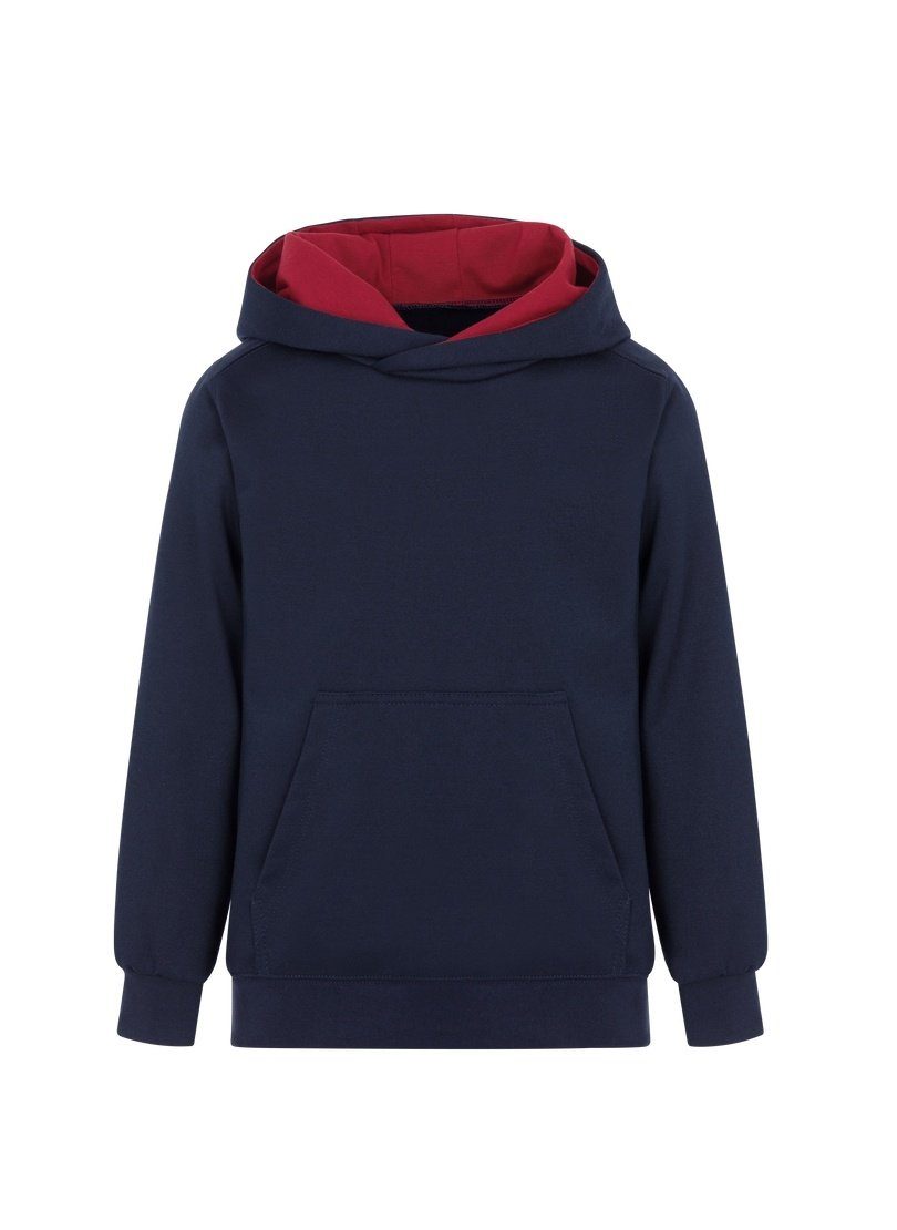 Trigema Sweatshirt TRIGEMA hoodie met kangoeroezak kinderen sweatshirts maat 140 blauw