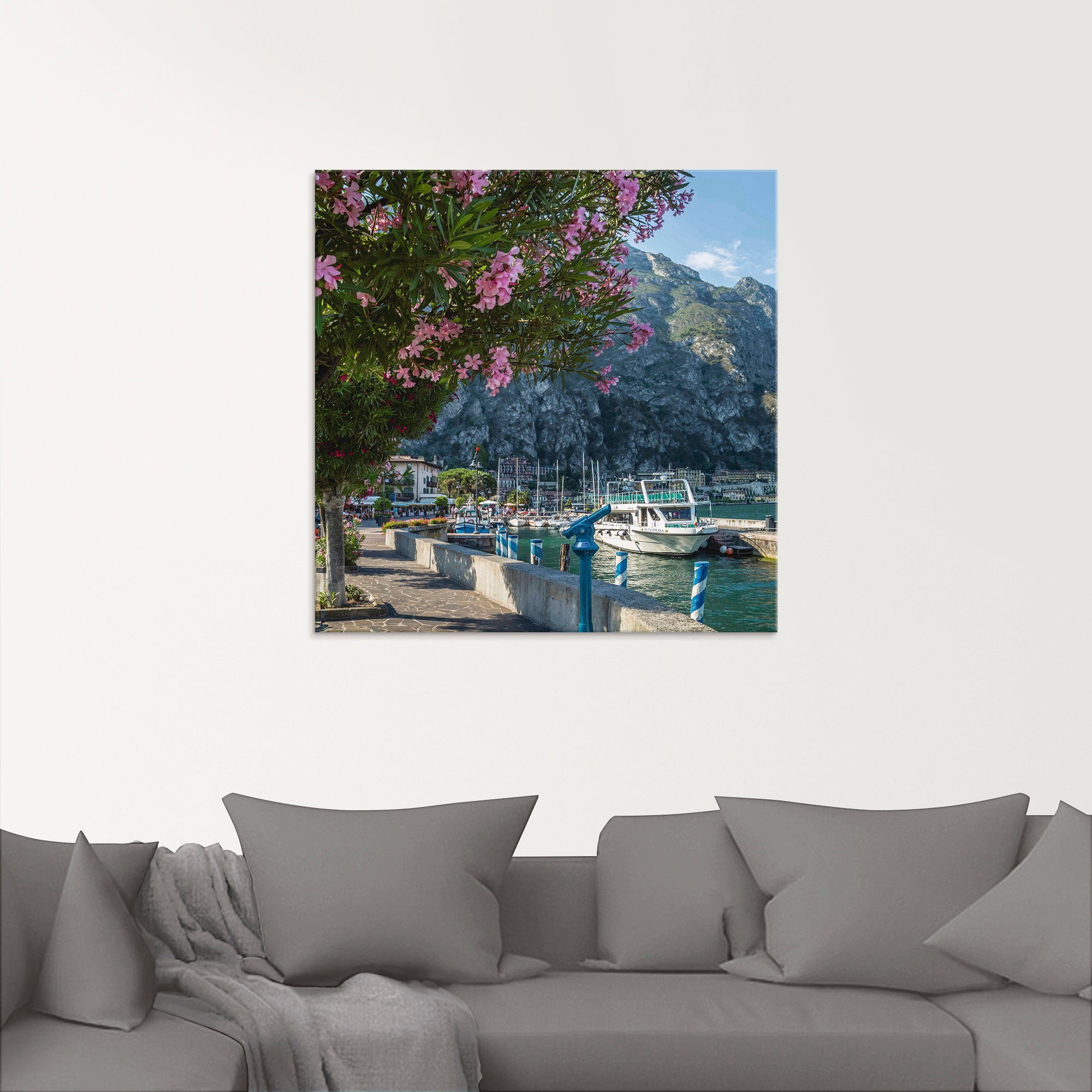Artland Print op glas Gardameer haven Limone sul Garda II
