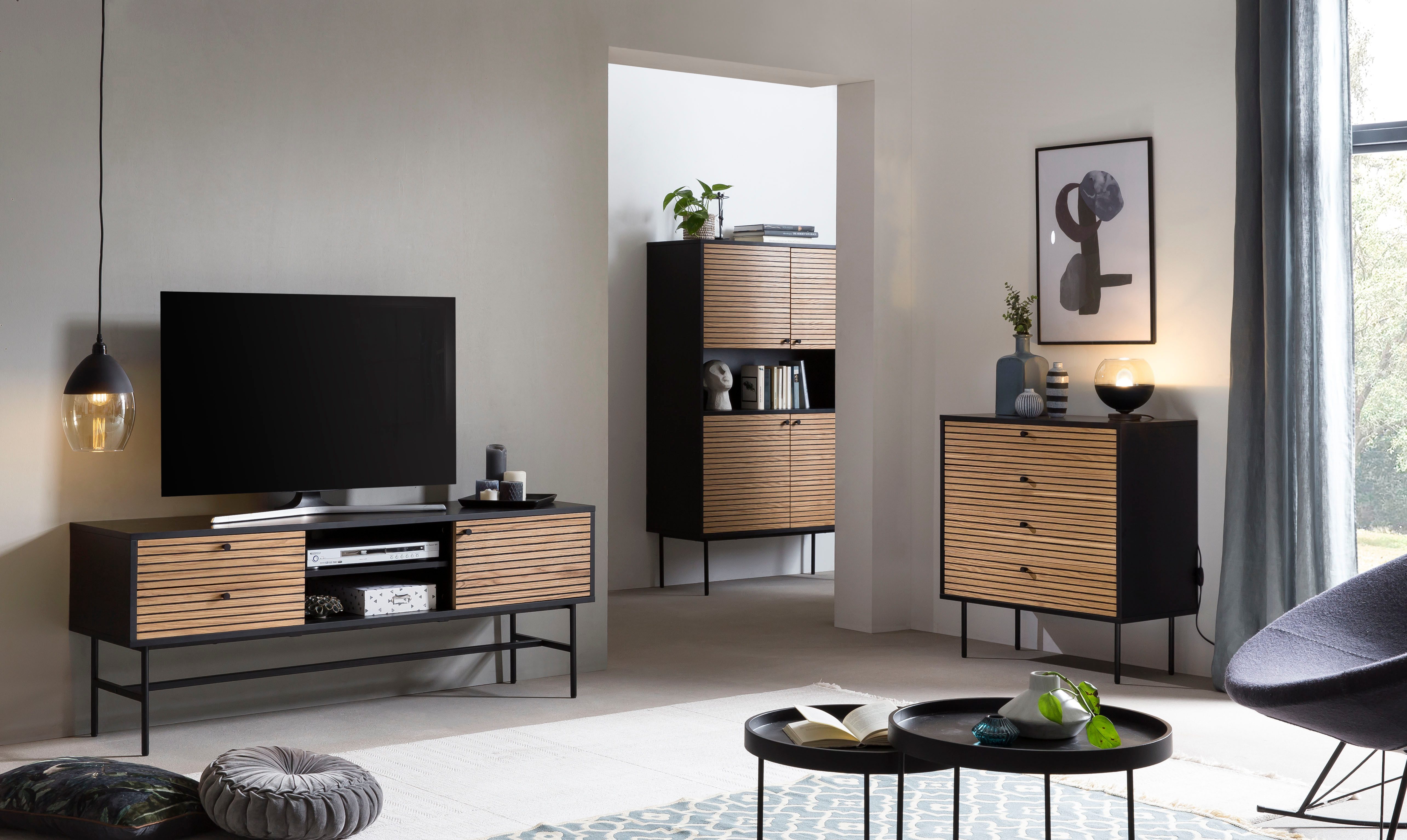 SalesFever Highboard Opbergkast in Scandi-design, breedte 100 cm