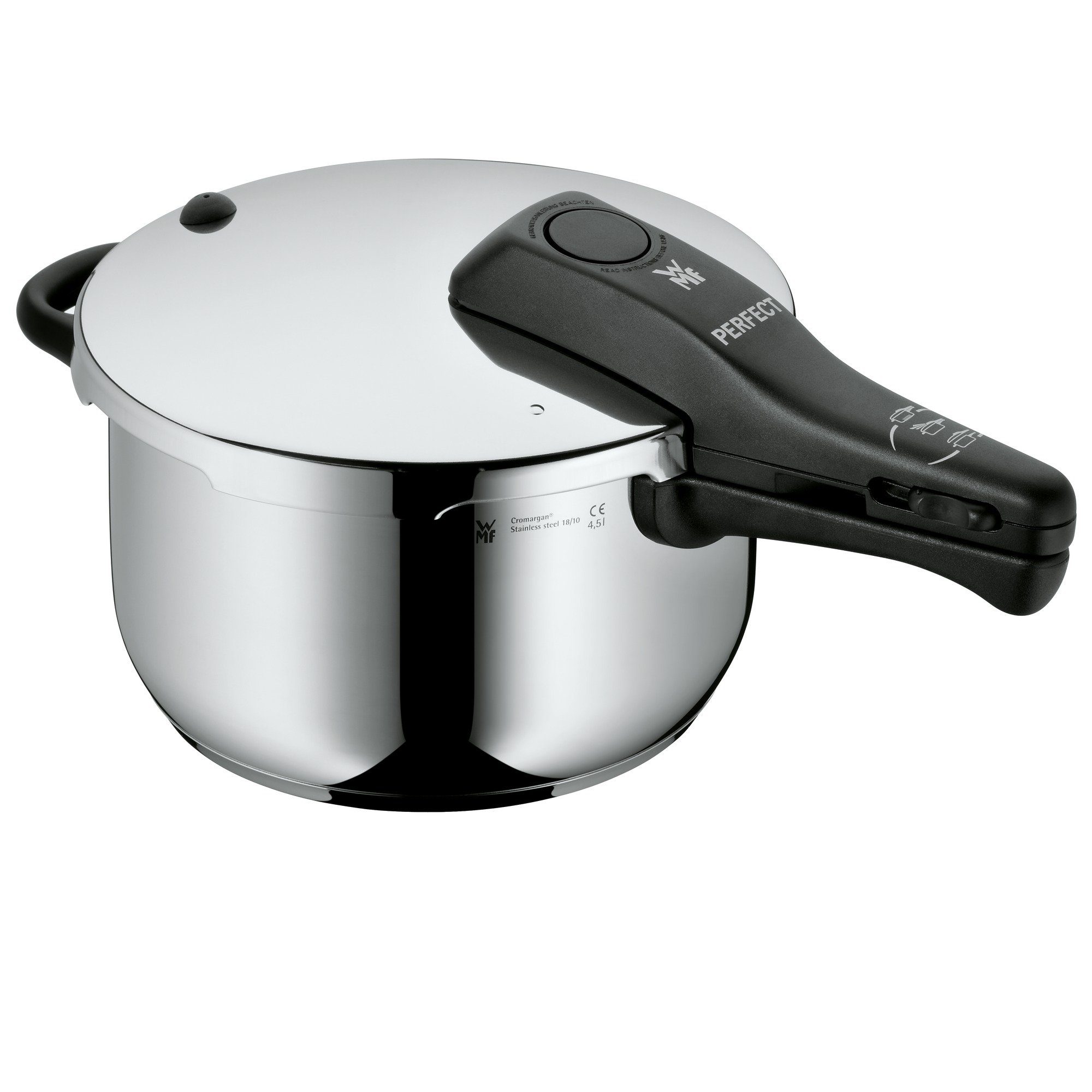WMF Snelkookpan Perfect RDS Stoompan met een afneembare dekselgreep, inductie