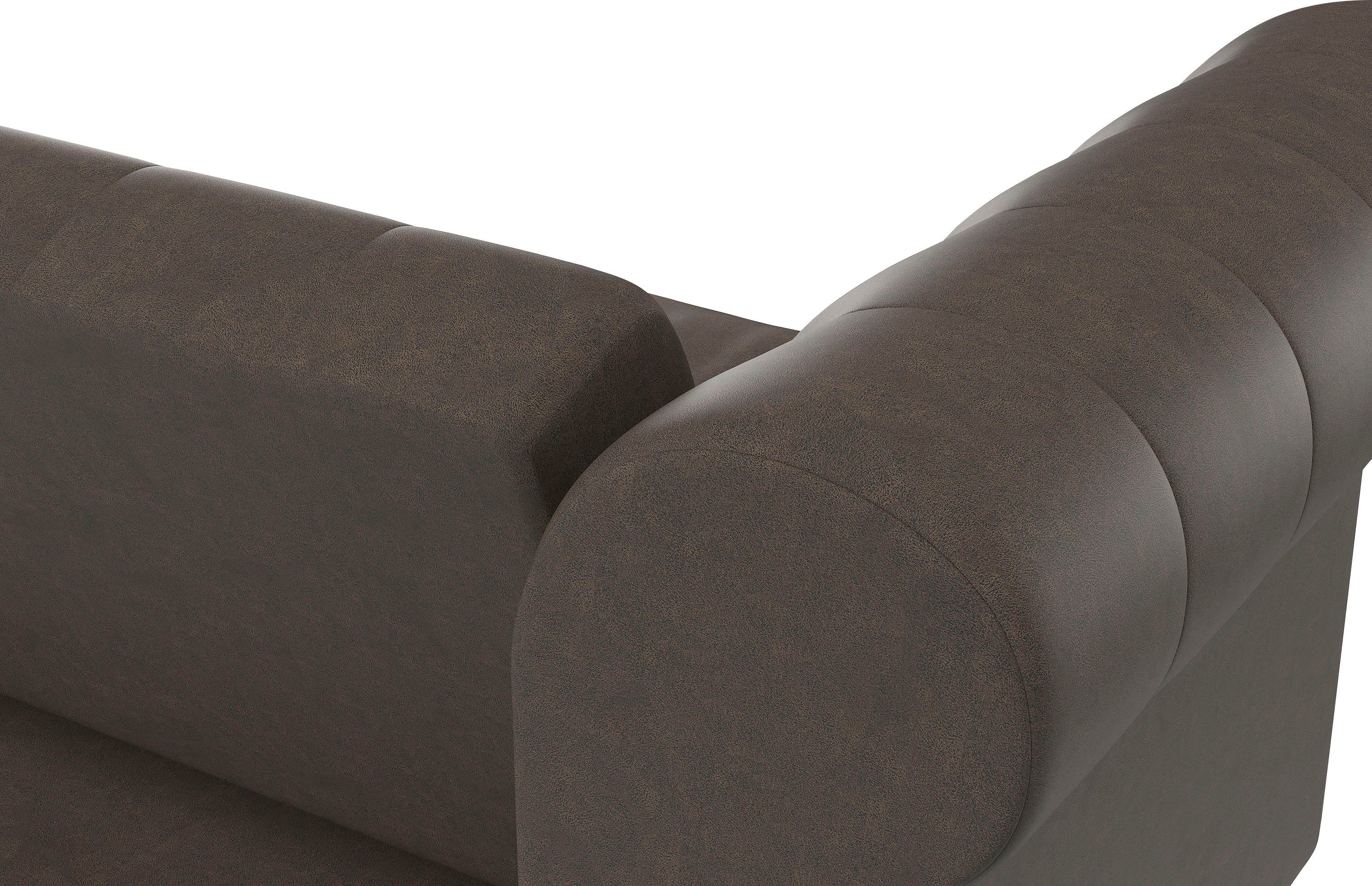 Dorel Home 3-zitsbank Felix, slaapbank 236 cm(ligoppervlak 108 x 190 cm), rugleuning 3-voudig verstelbaar, velours, kunstleer, luxe vintage microvezel