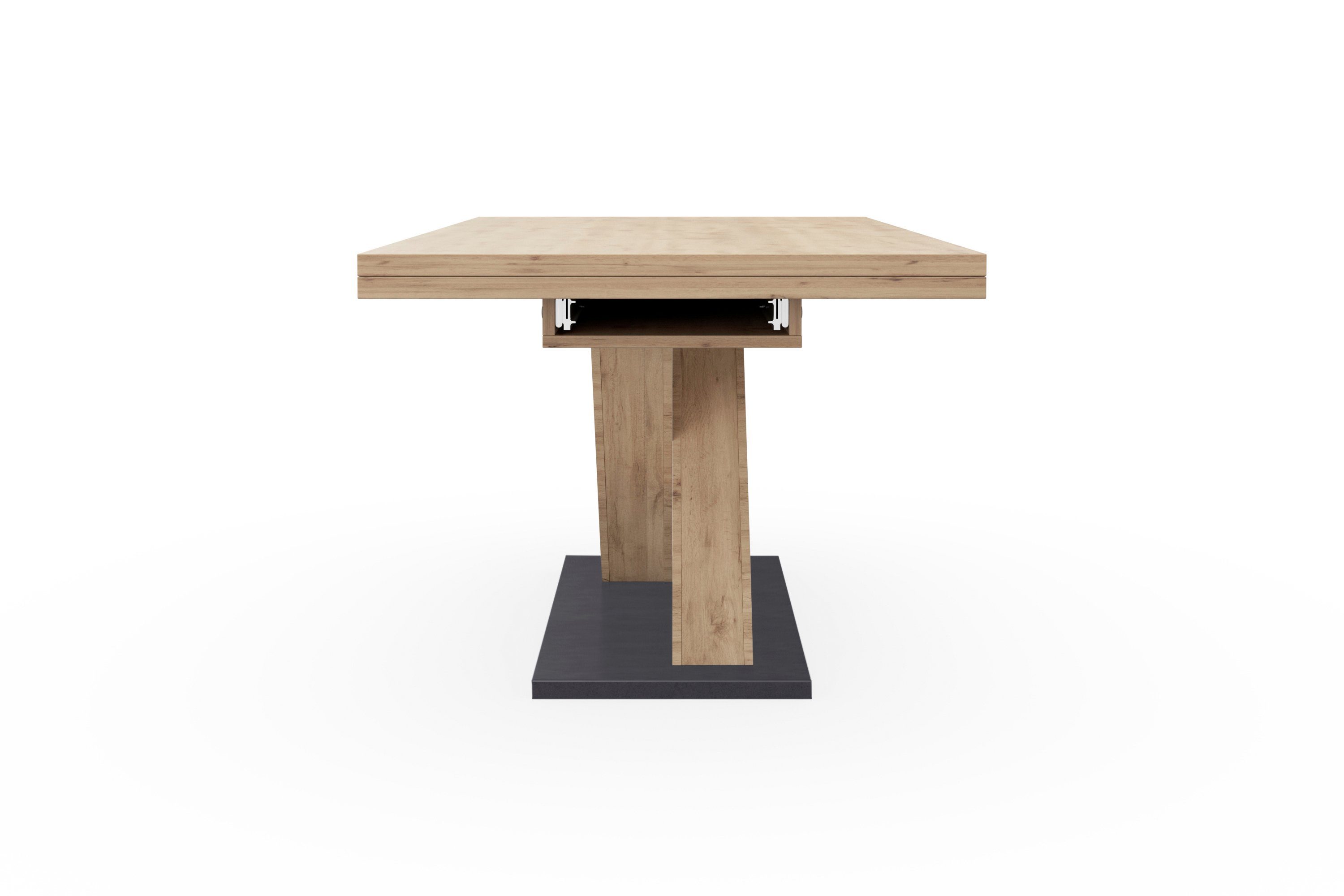 Mäusbacher Eettafel Comfort tafel TOPSELLER! Mäusbacher eettafel met X-frame en voetplaat. Breedte 180-280