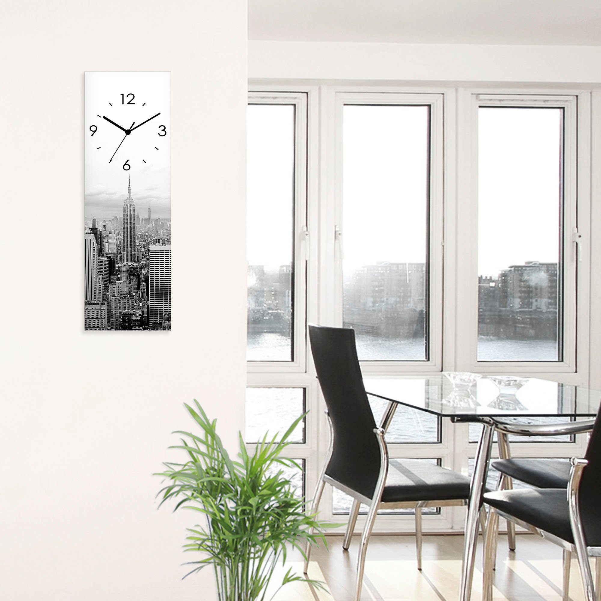 Artland Wandklok Skyline Manhattan optioneel verkrijgbaar met kwarts- of radiografisch uurwerk, geruisloos zonder tikkend geluid