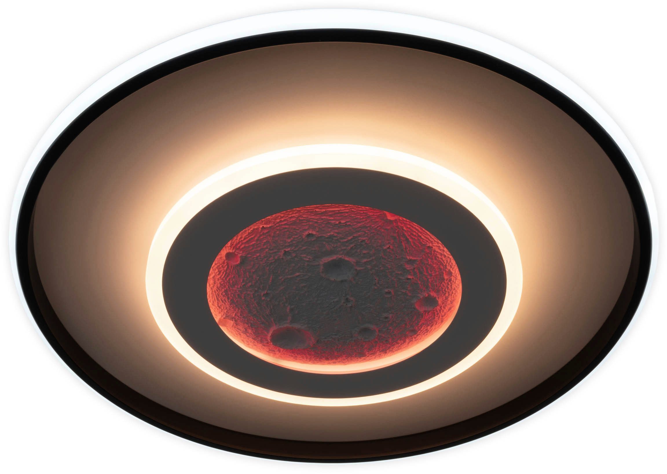 my home Led-plafondlamp Lyra Maan (maanstructuur), incl. CCT, RGB geheugen, nachtlamp, afstandsbediening (1 stuk)
