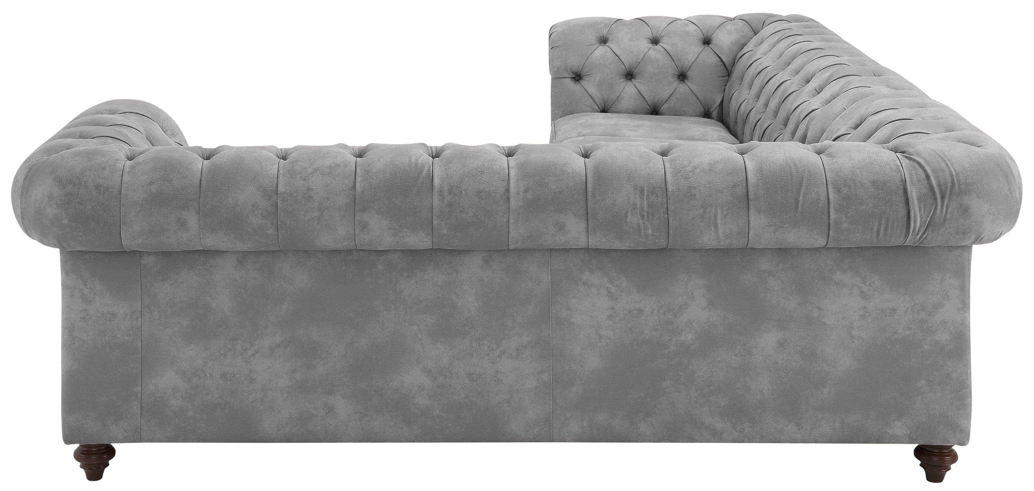 Home affaire Chesterfield-bank Chesterfield hoekbank, ook in leer L-vorm hoogwaardige knoopdetails, langer gedeelte links of rechts naar keuze
