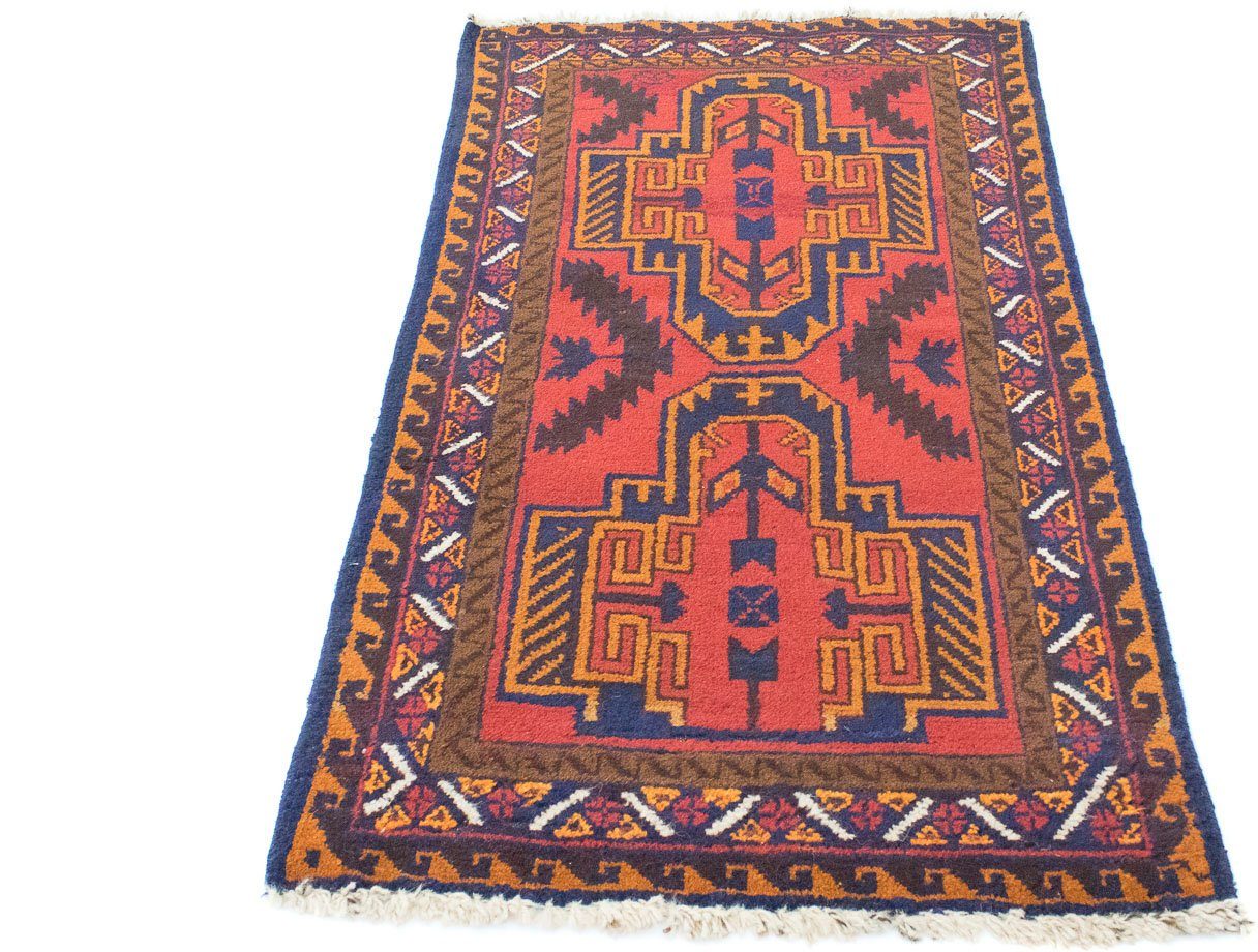 morgenland Wollen kleed Belutsch vloerkleed met de hand geknoopt rood handgeknoopt