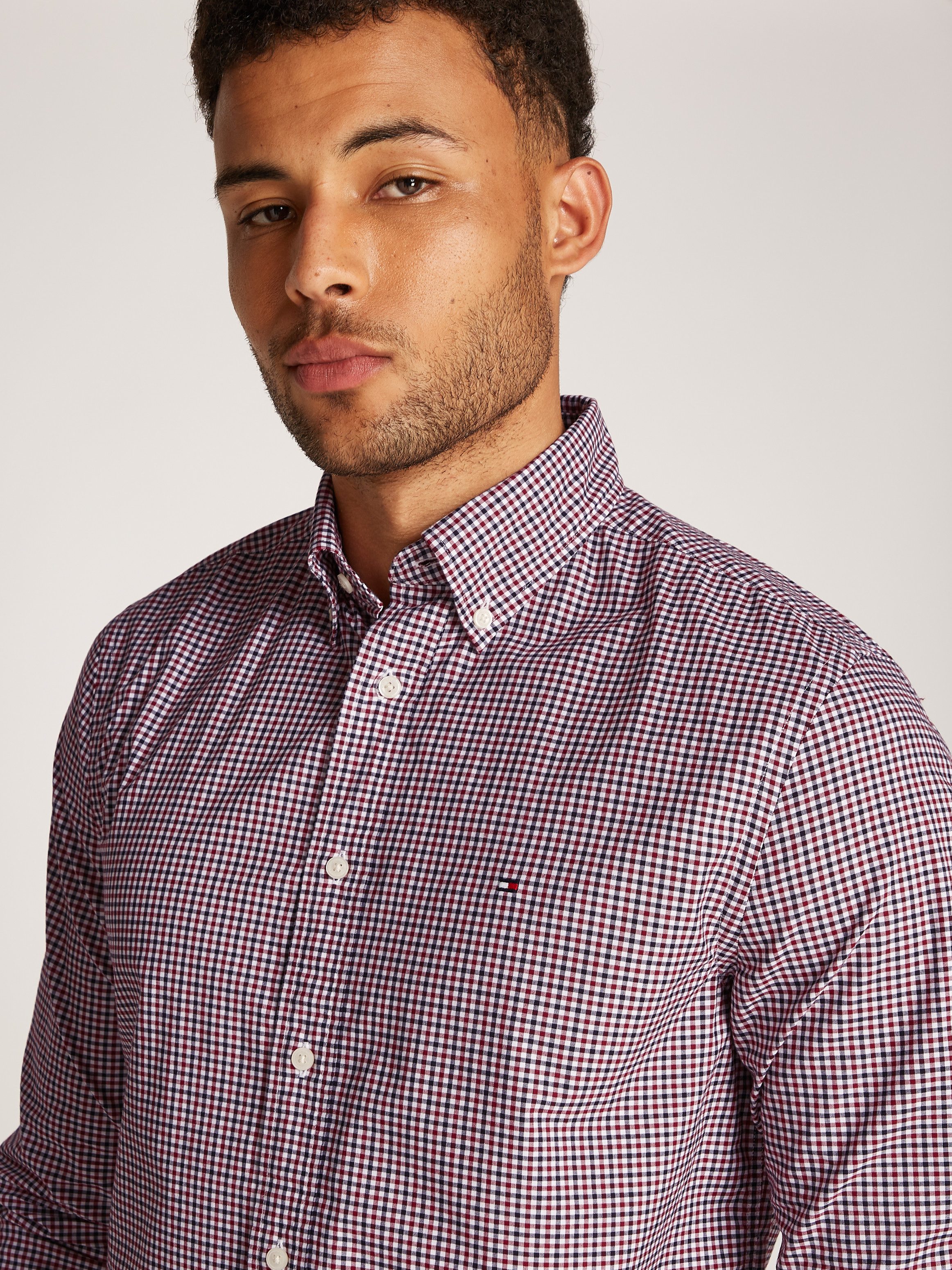 Tommy Hilfiger Businessoverhemd FLEX POPLIN GINGHAM RF SHIRT