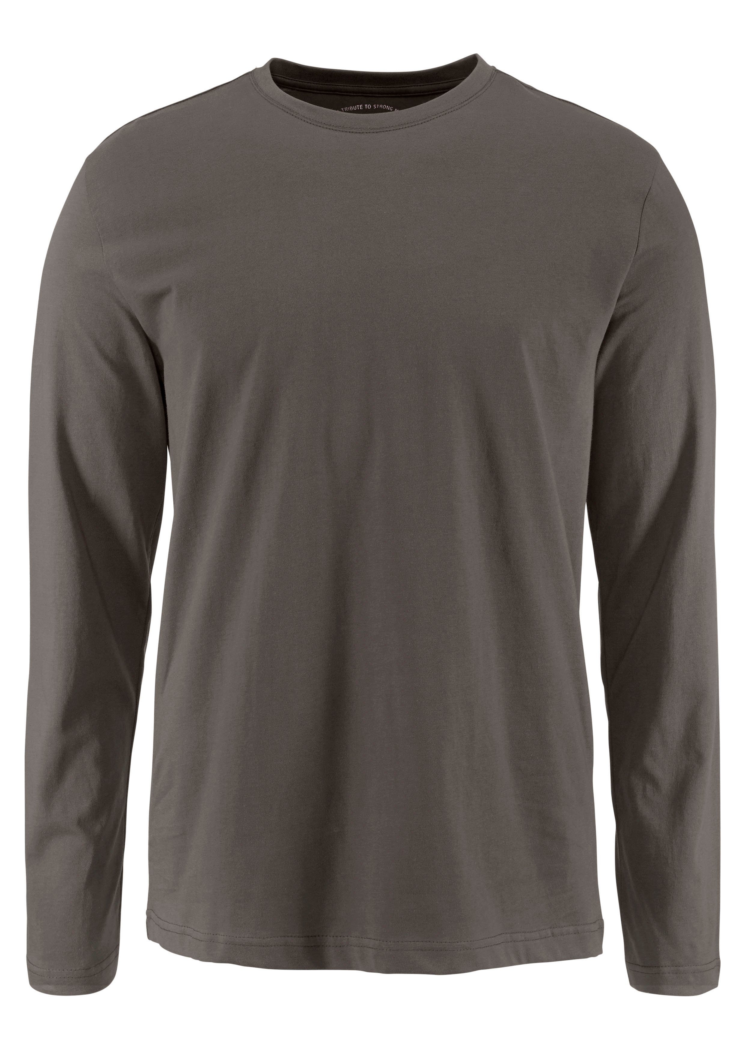 Man's World Shirt met lange mouwen Nieuwe kleur ! Lange mouwen, effen, van katoen, in 3-pack (3-delig, Set van 3)