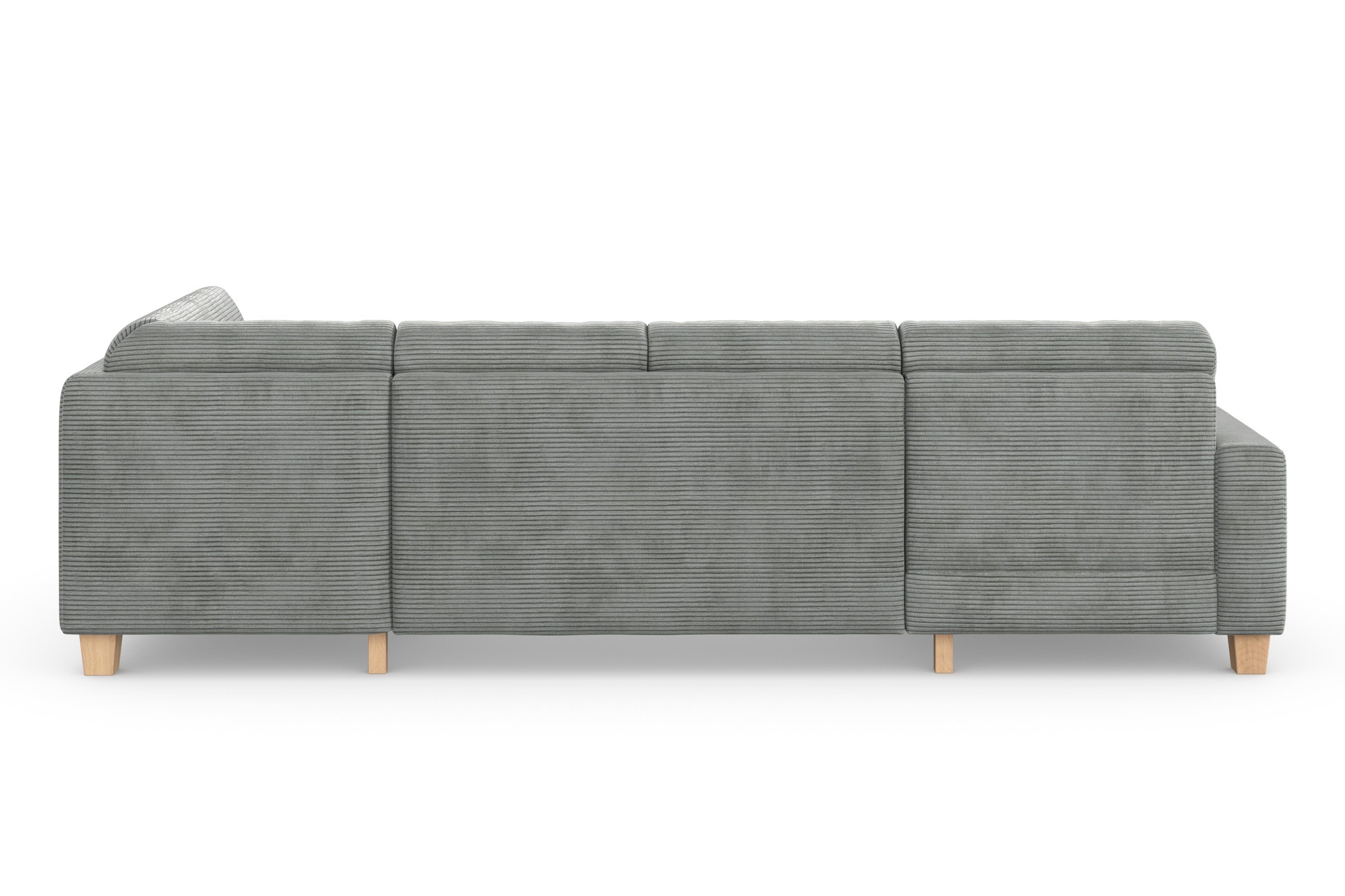 Home affaire Zithoek SUMMER U-vorm met of zonder slaapfunctie en bedkist, cordbekleding