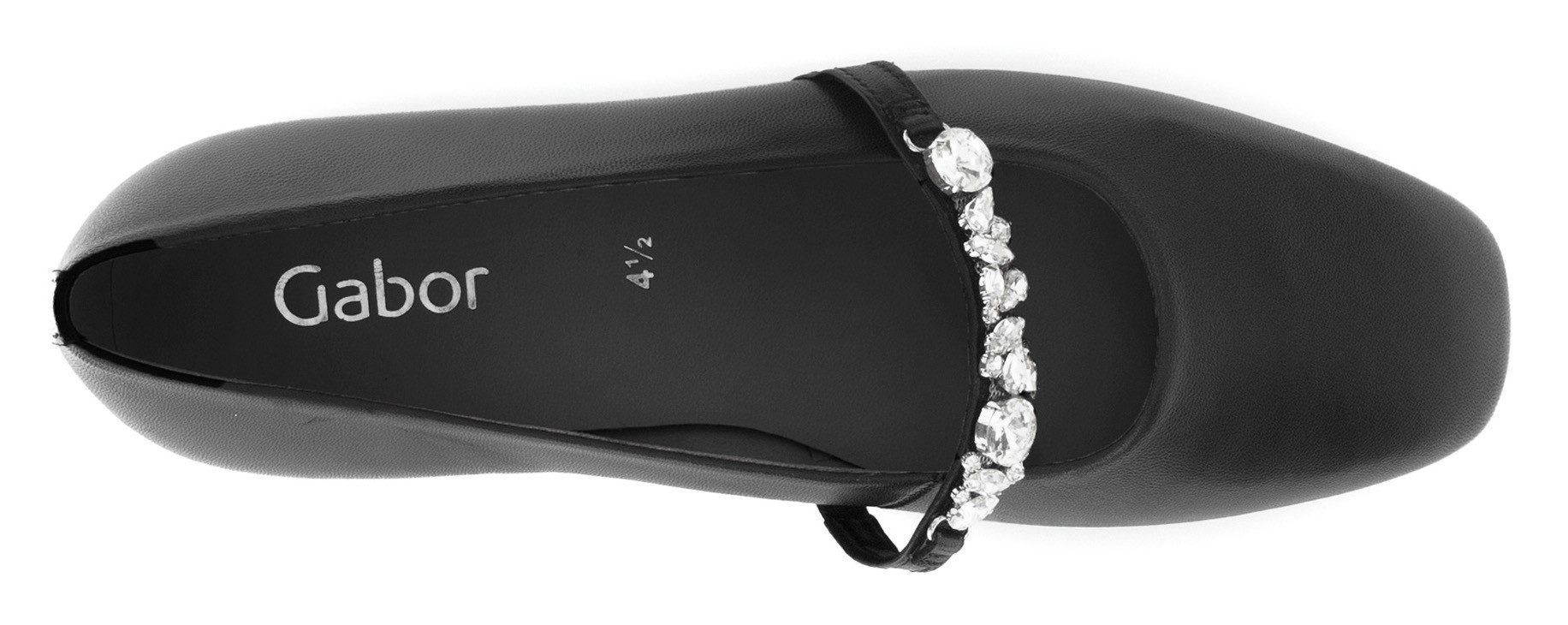 Gabor Ballerina's , blockhak, comfort schoen, flats met fonkelende sierstenen