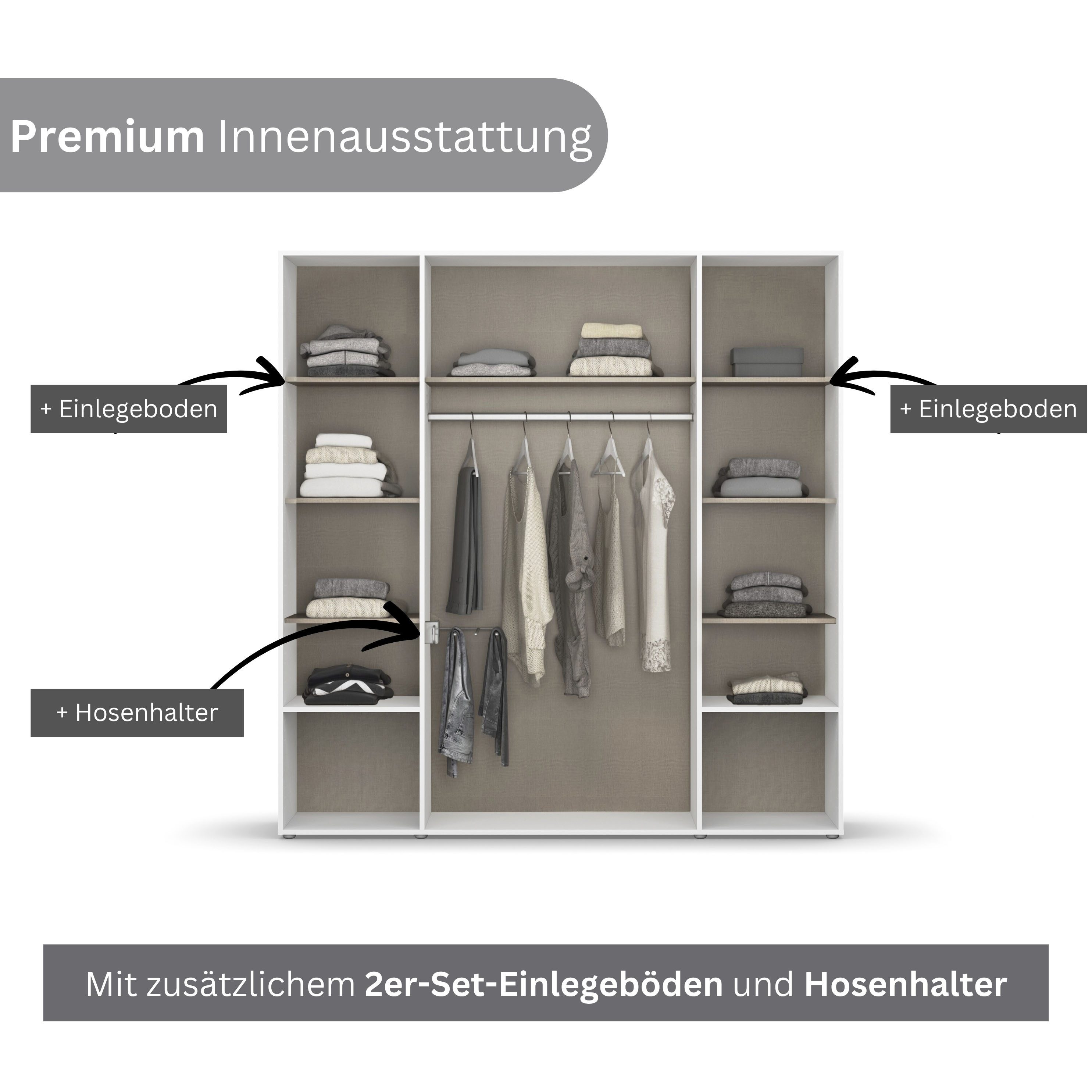 rauch Draaideurkast Kledingkast Kast Garderobe Wasmand NABILA veel Opbergruimte met 2 lades en push-to-open functie topseller made in germany