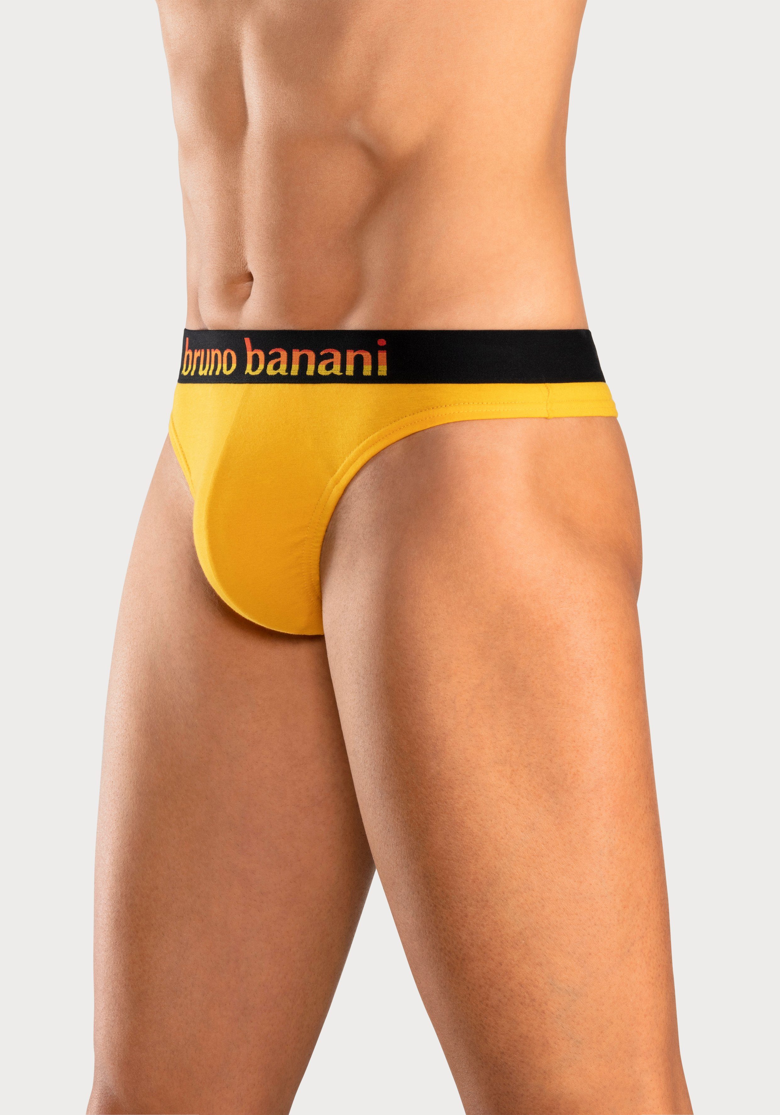 Bruno Banani String met gestreepte logoweefband (set, 5 stuks)