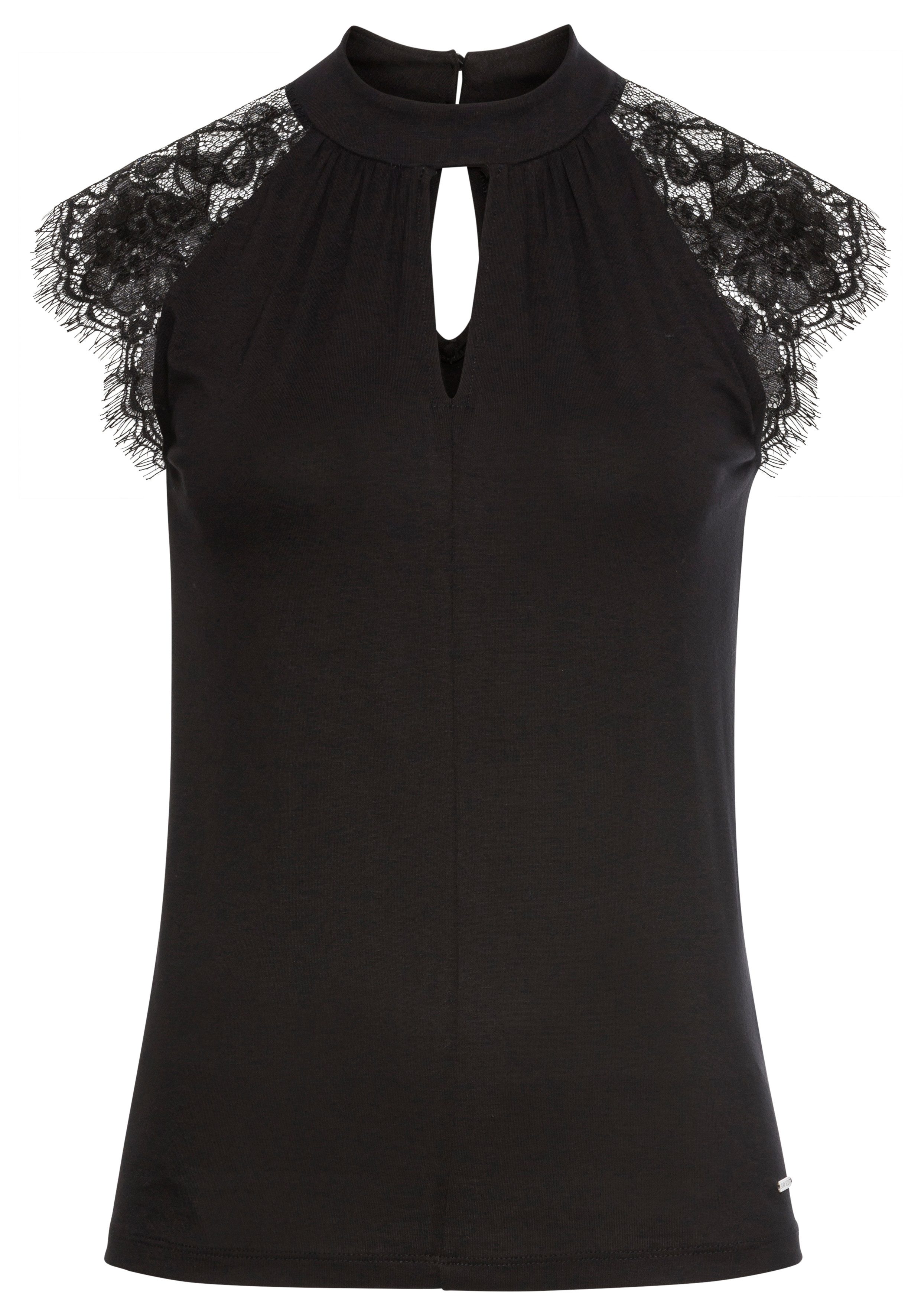 Laura Scott T-shirt met elegante kantmouwen