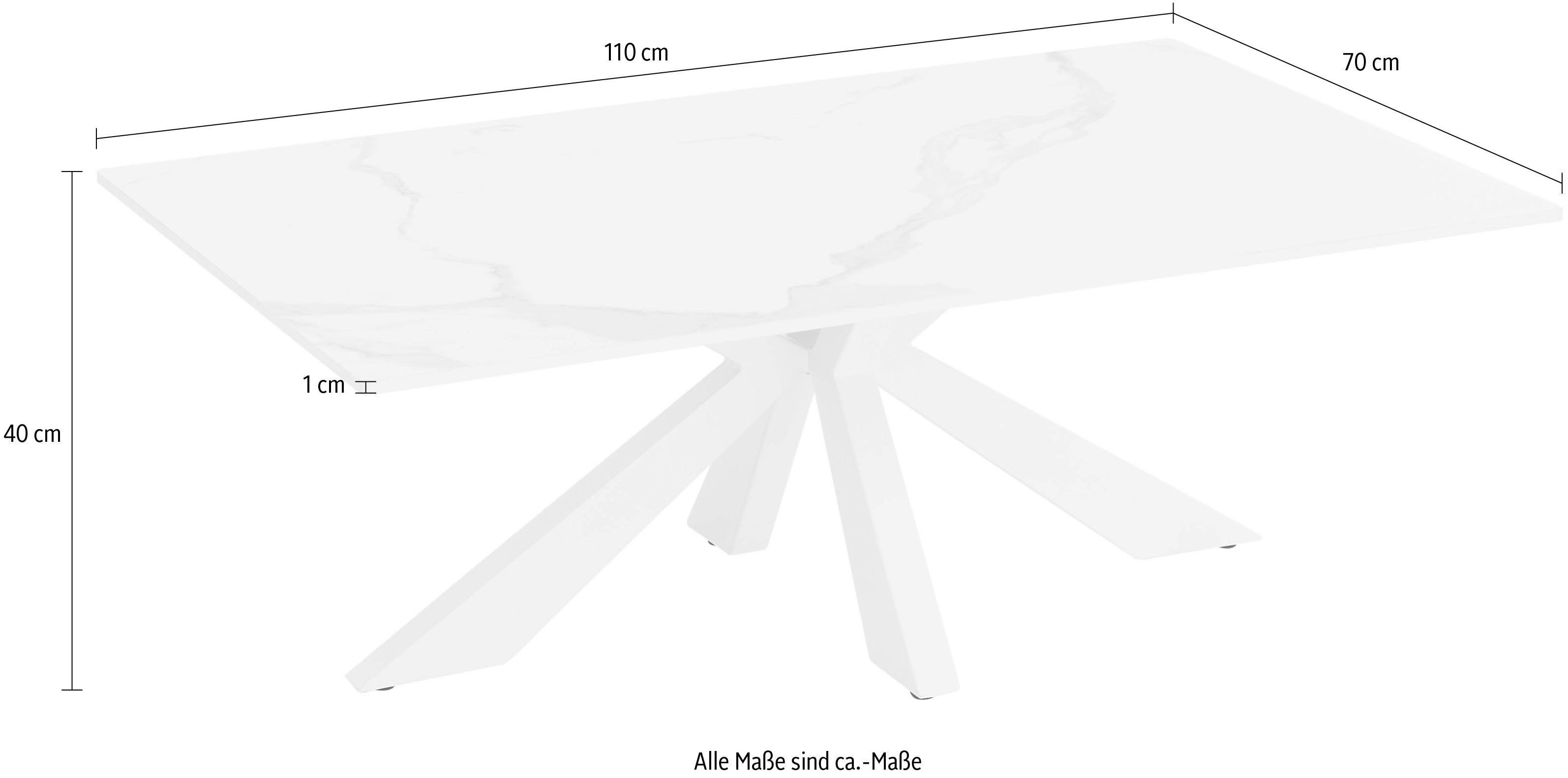 Stolkom Salontafel Noah salontafel keramiek, wit gemarmerd, BxHxD 110x40x70 cm