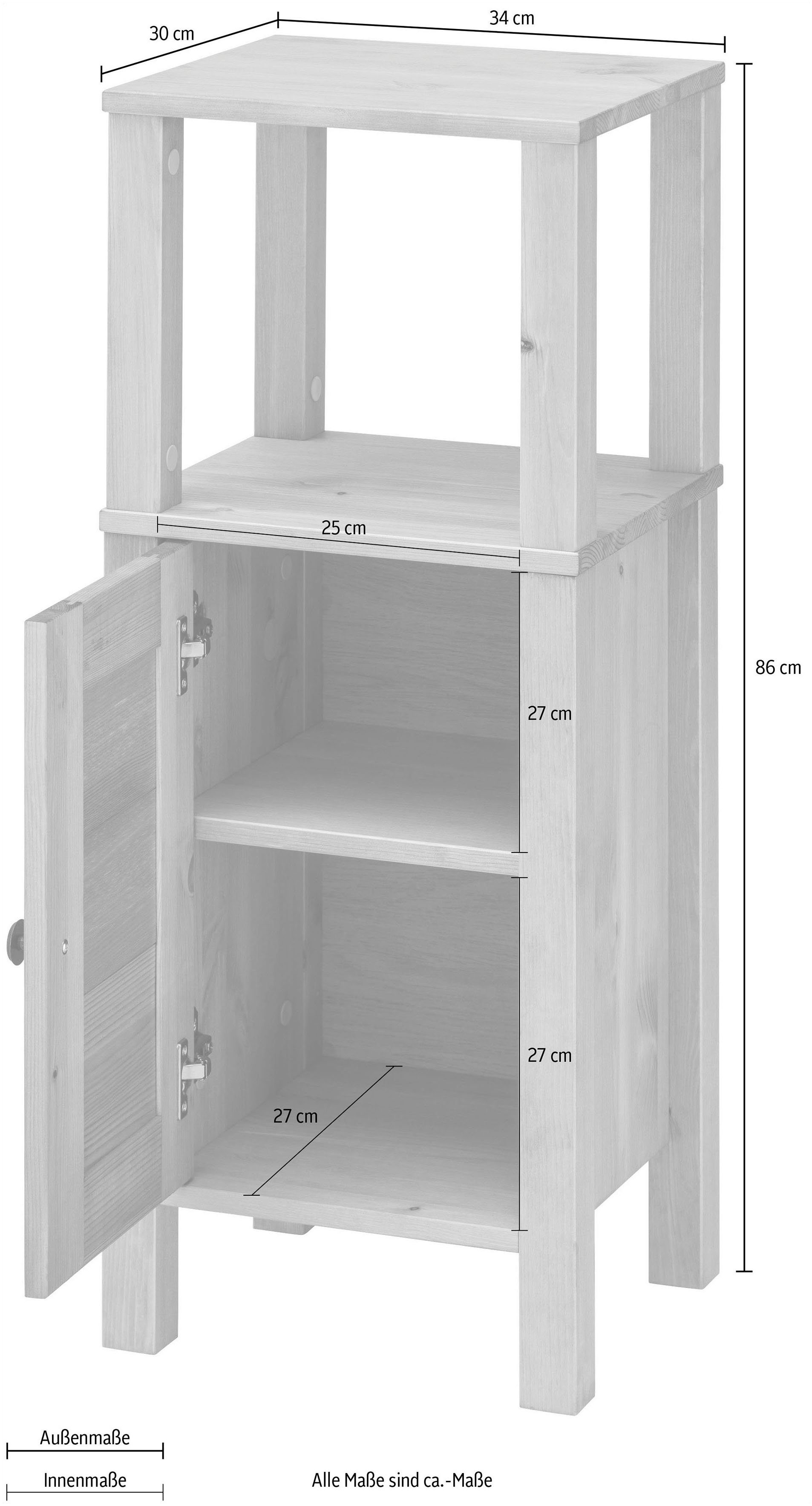 Home affaire Onderkast Ayanna van massief hout, fsc®, lamellenfront, breedte 34 cm