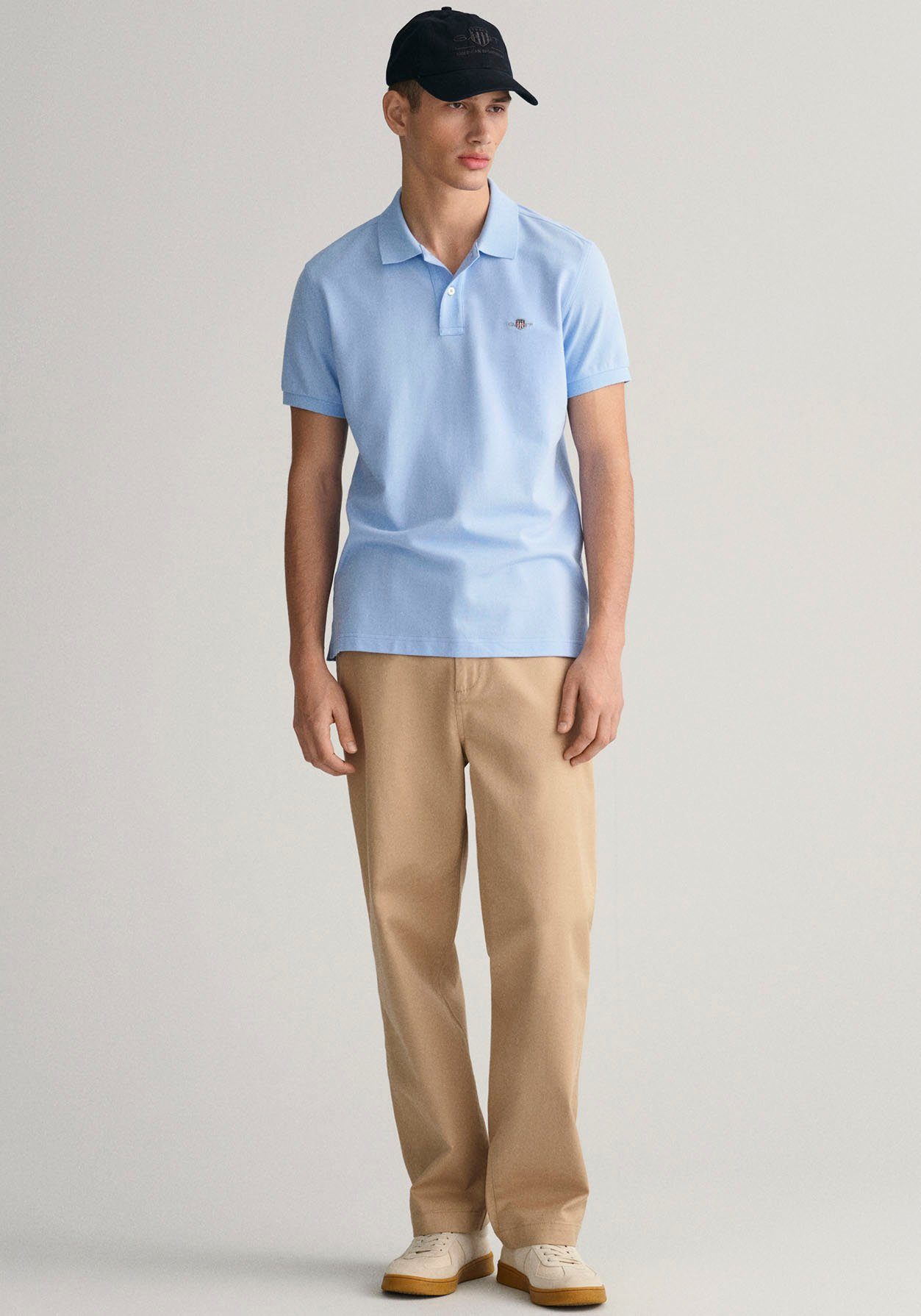 Gant Poloshirt SLIM SHIELD SS PIQUE POLO met logoborduursel op borsthoogte