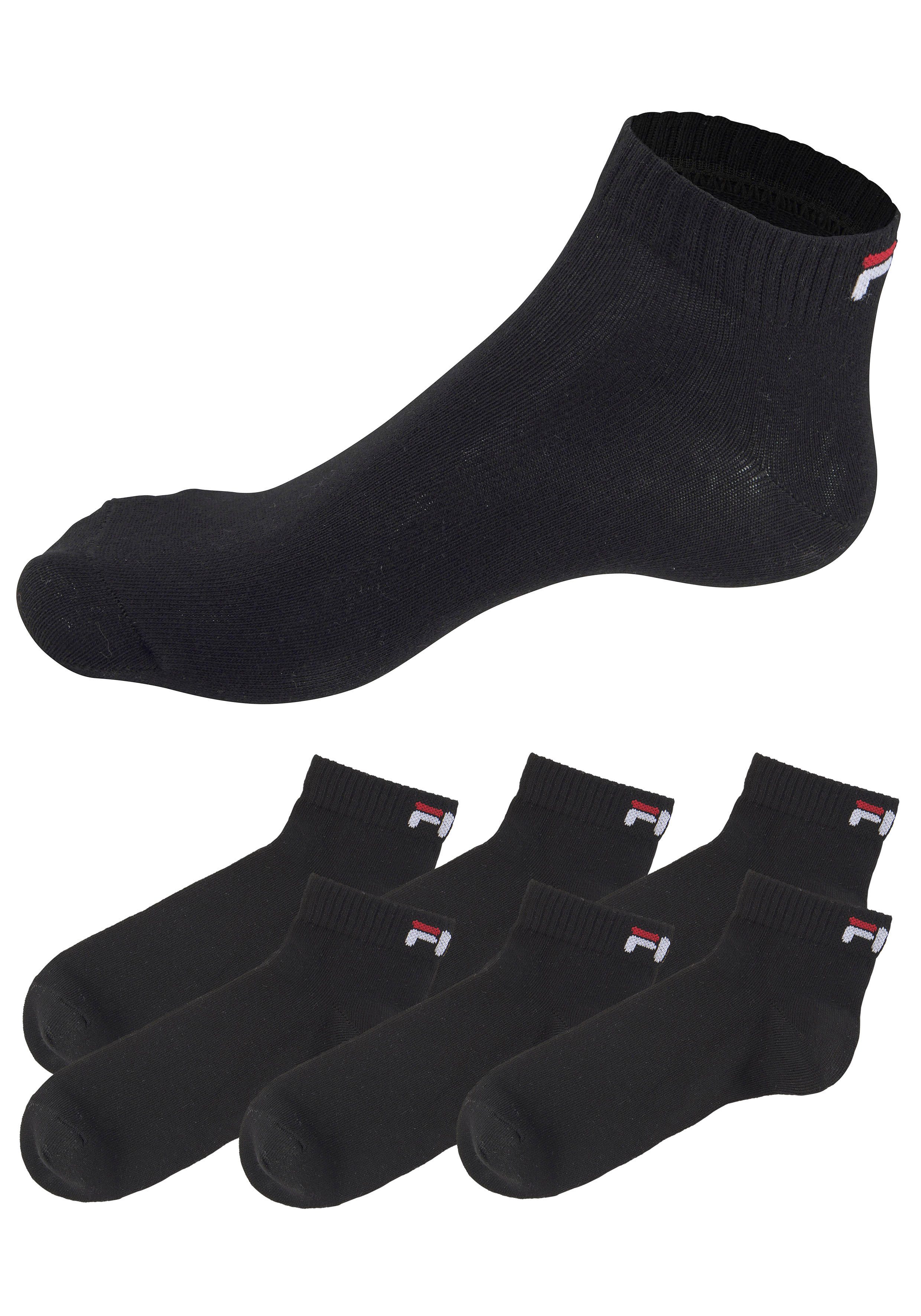 Fila Korte sokken UNISEX INVISIBLE PLAIN SOCKS Katoenmengsel, ribboorden, platte teennaad (6 paar, Set van 6)