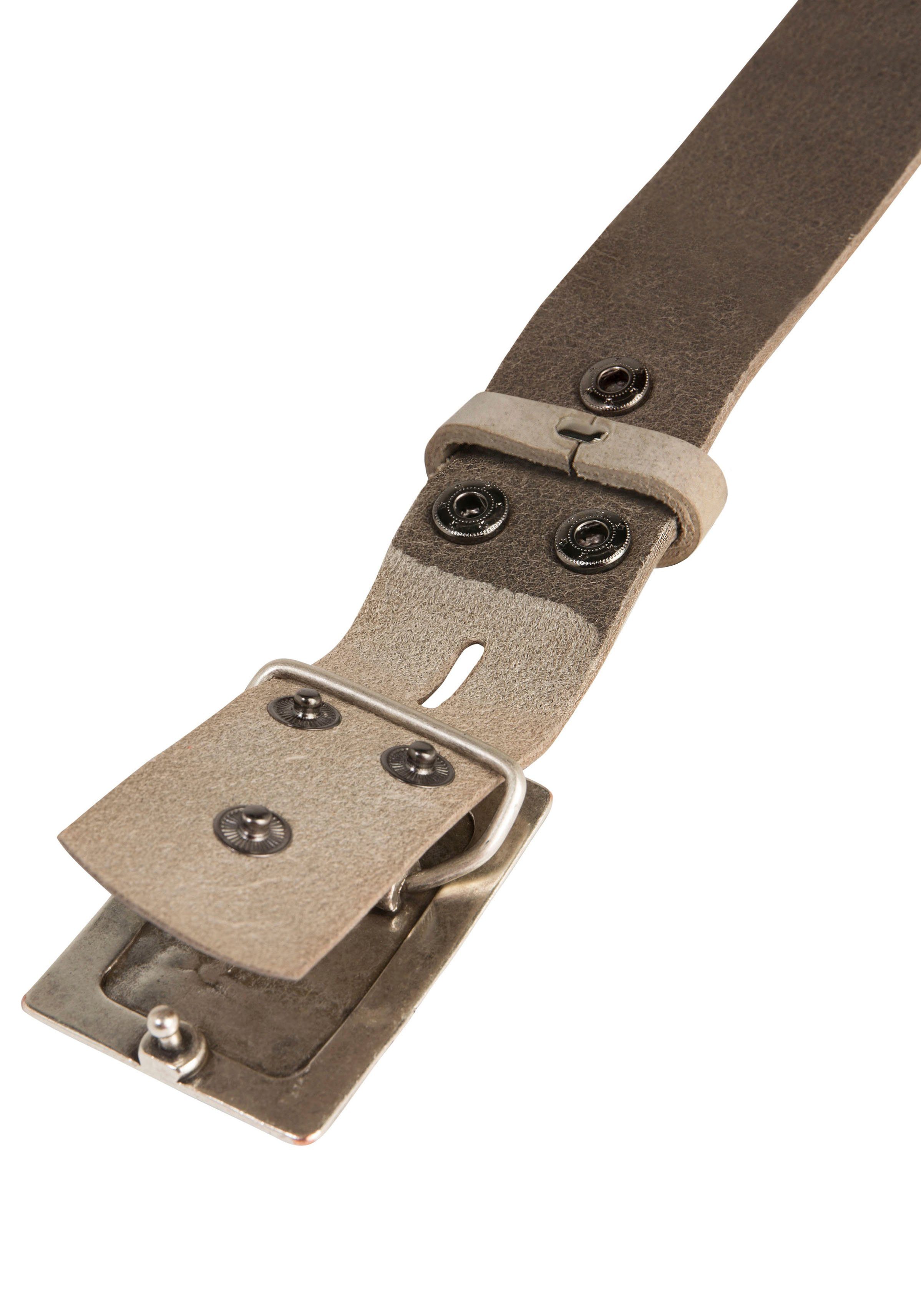 RETTUNGSRING by showroom 019° Leren riem met verwisselbare sluiting "rechthoek ingelijst"