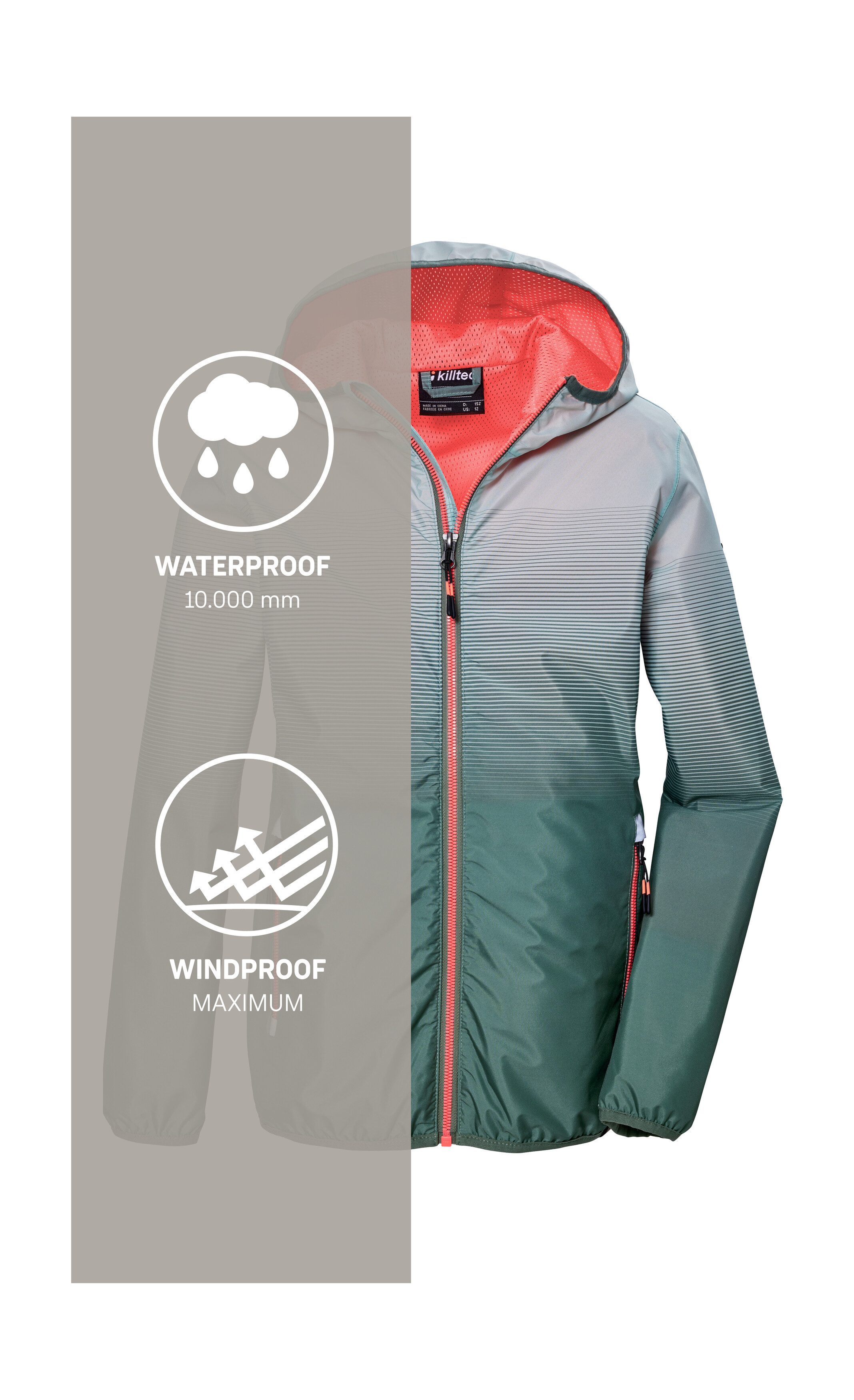 Killtec Functioneel jack KOS 151 GRLS JCKT Kleurverloop, water- en winddicht, reflecterend, PFAS-vrij
