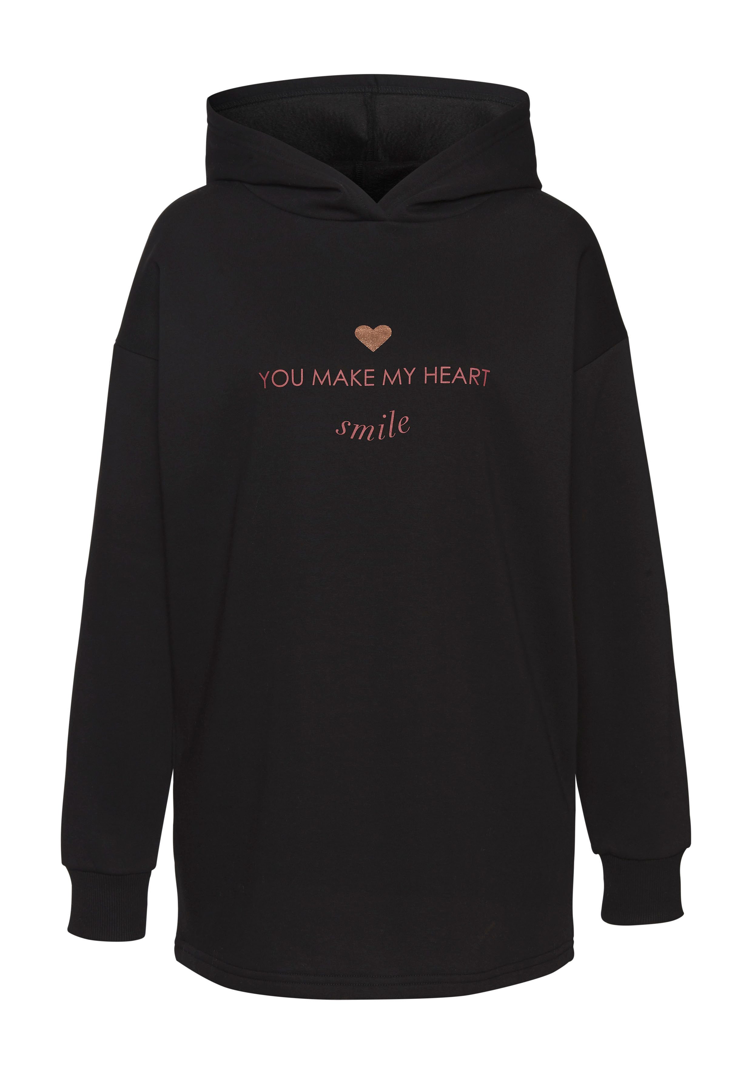 Lascana Hoodie Lounge- capuchontrui met print voor loungewear