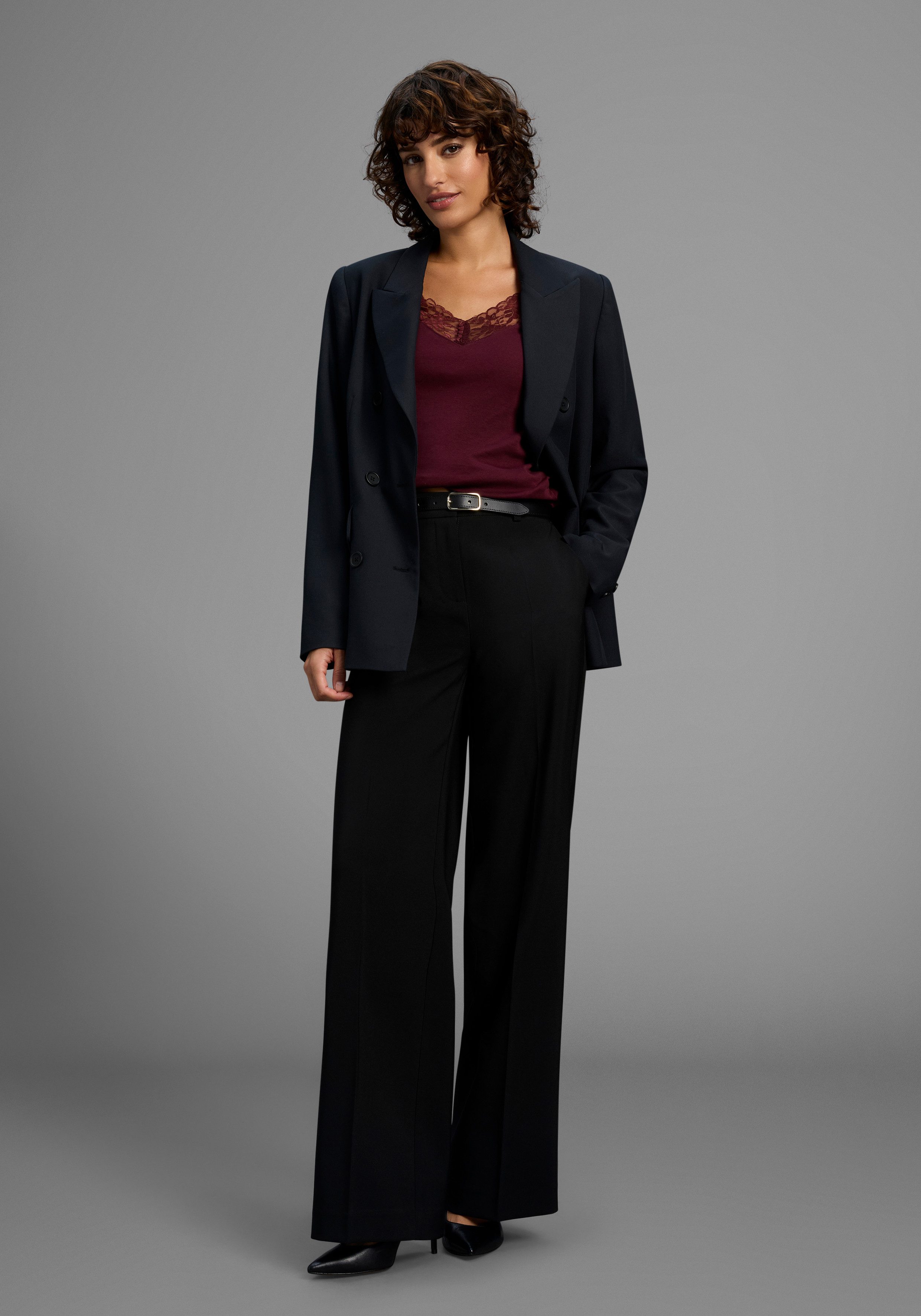 Laura Scott Longsleeve met mooie kanten rand - nieuwe collectie (set, 2-delig)