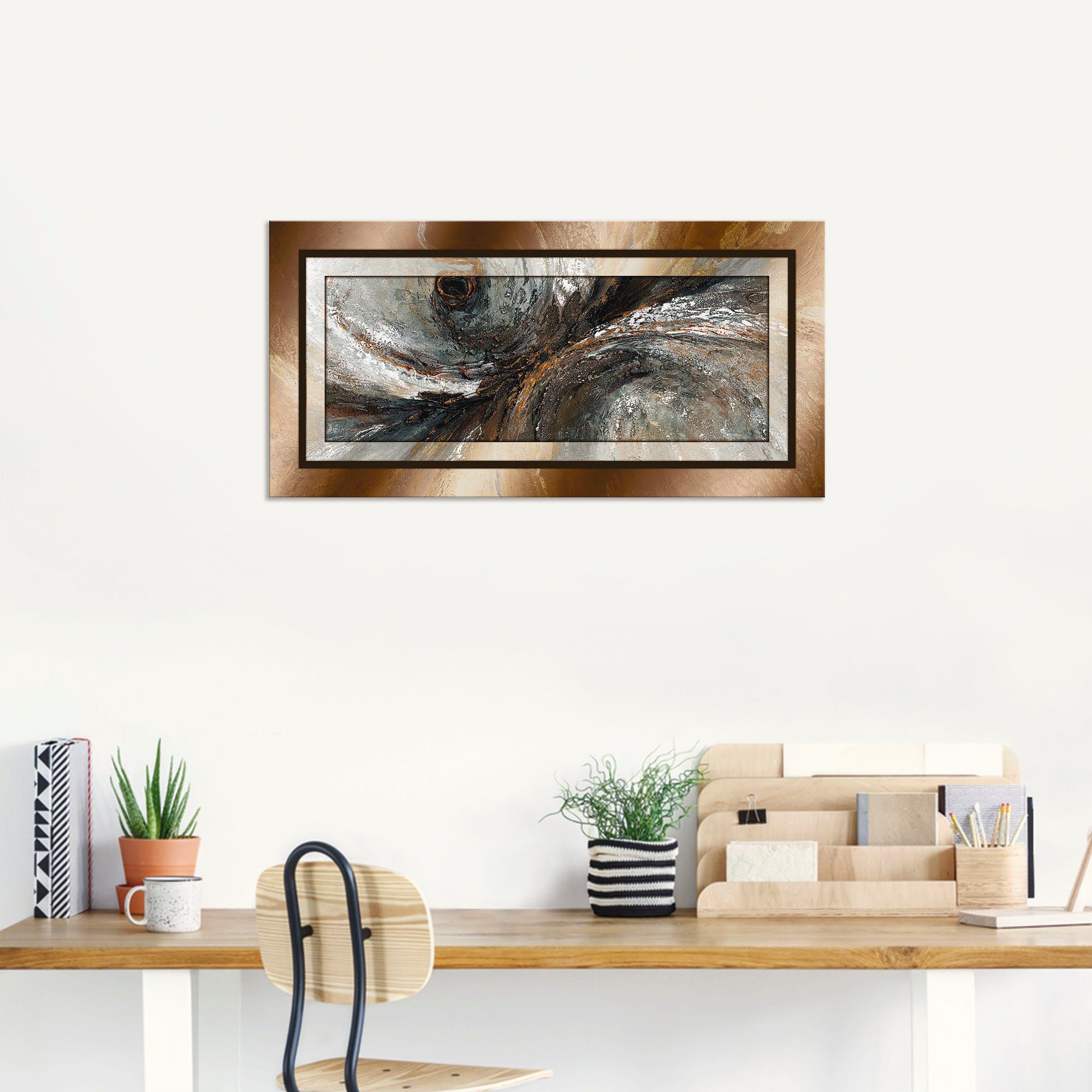 Artland Artprint Goudkleur abstract 2 als artprint van aluminium, artprint voor buiten, artprint op linnen, poster in verschillende maten. maten