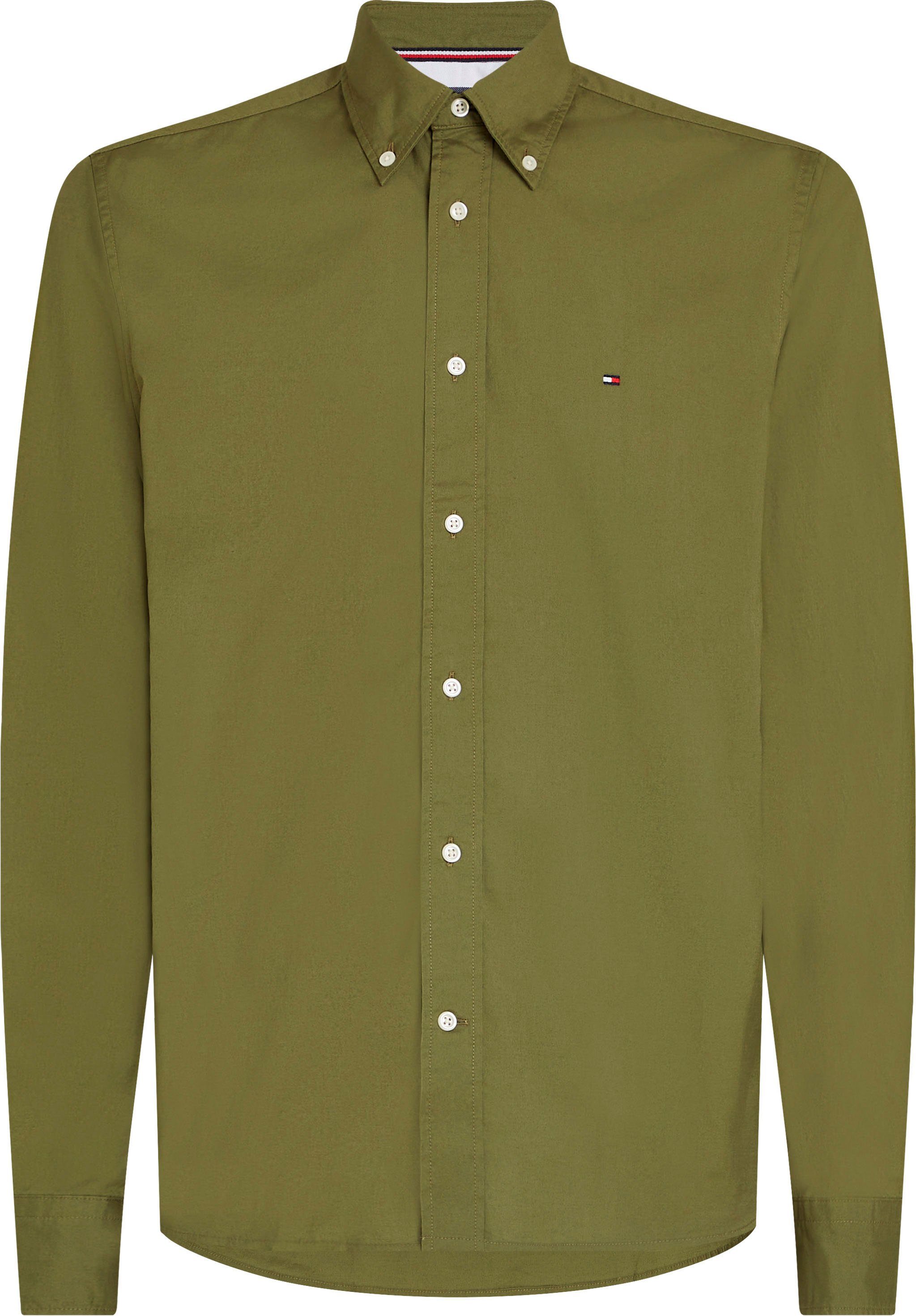 Tommy Hilfiger Overhemd met lange mouwen FLEX POPLIN RF SHIRT met tommy hilfiger labelschild binnenin de knoopsluiting (1-delig)