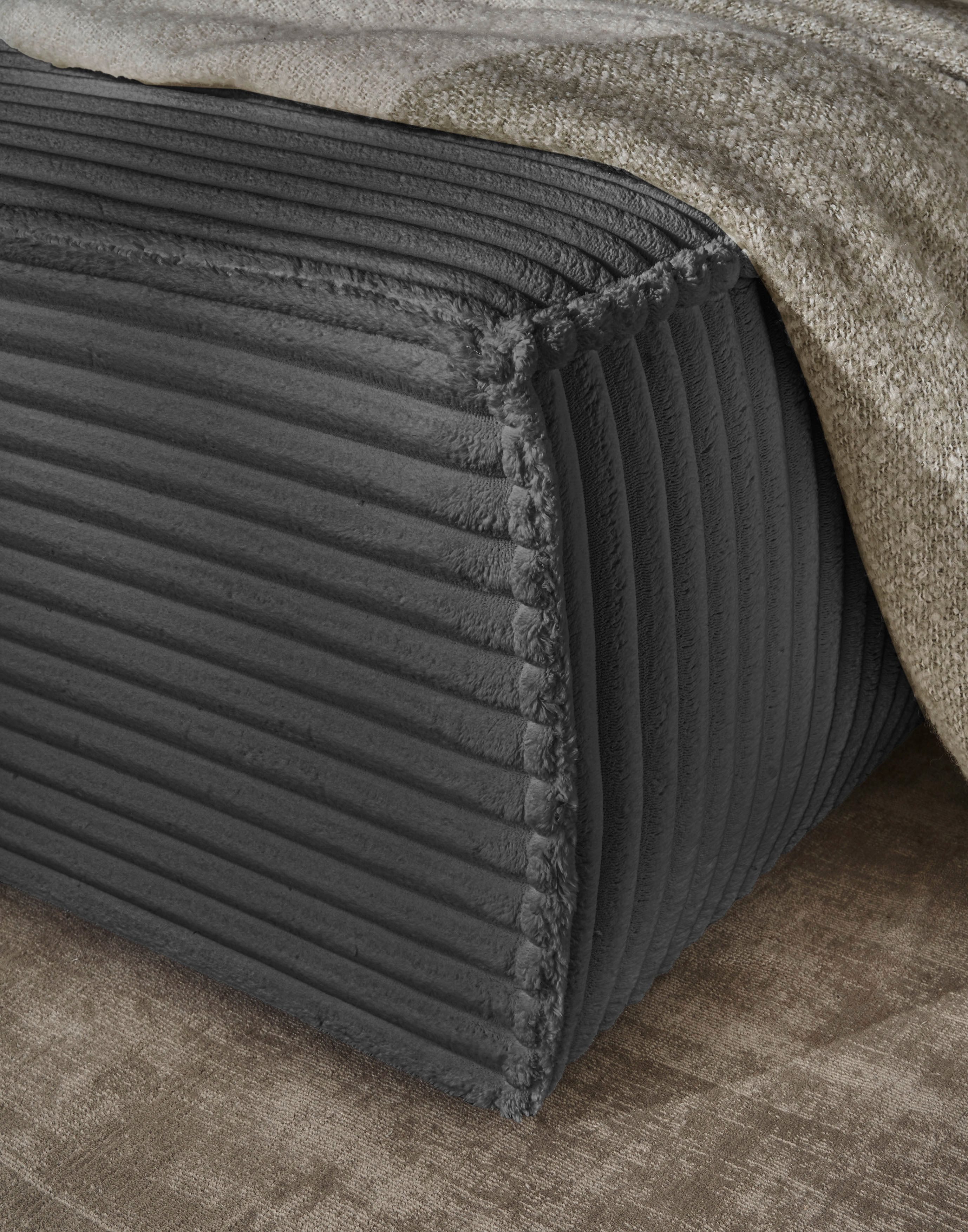 andas Hoekbank Finnley slaapbank 267 cm in Bouclé, fijne structuur en cord, L-vorm
