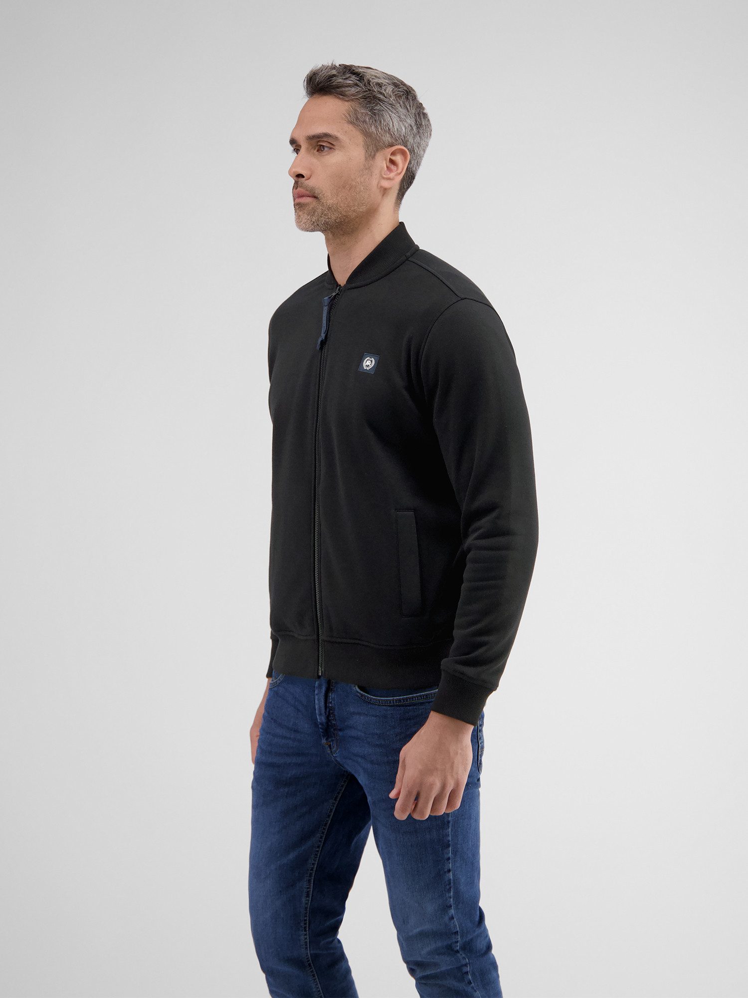Lerros Sweatvest LERROS sweatshirt jack met collegekraag