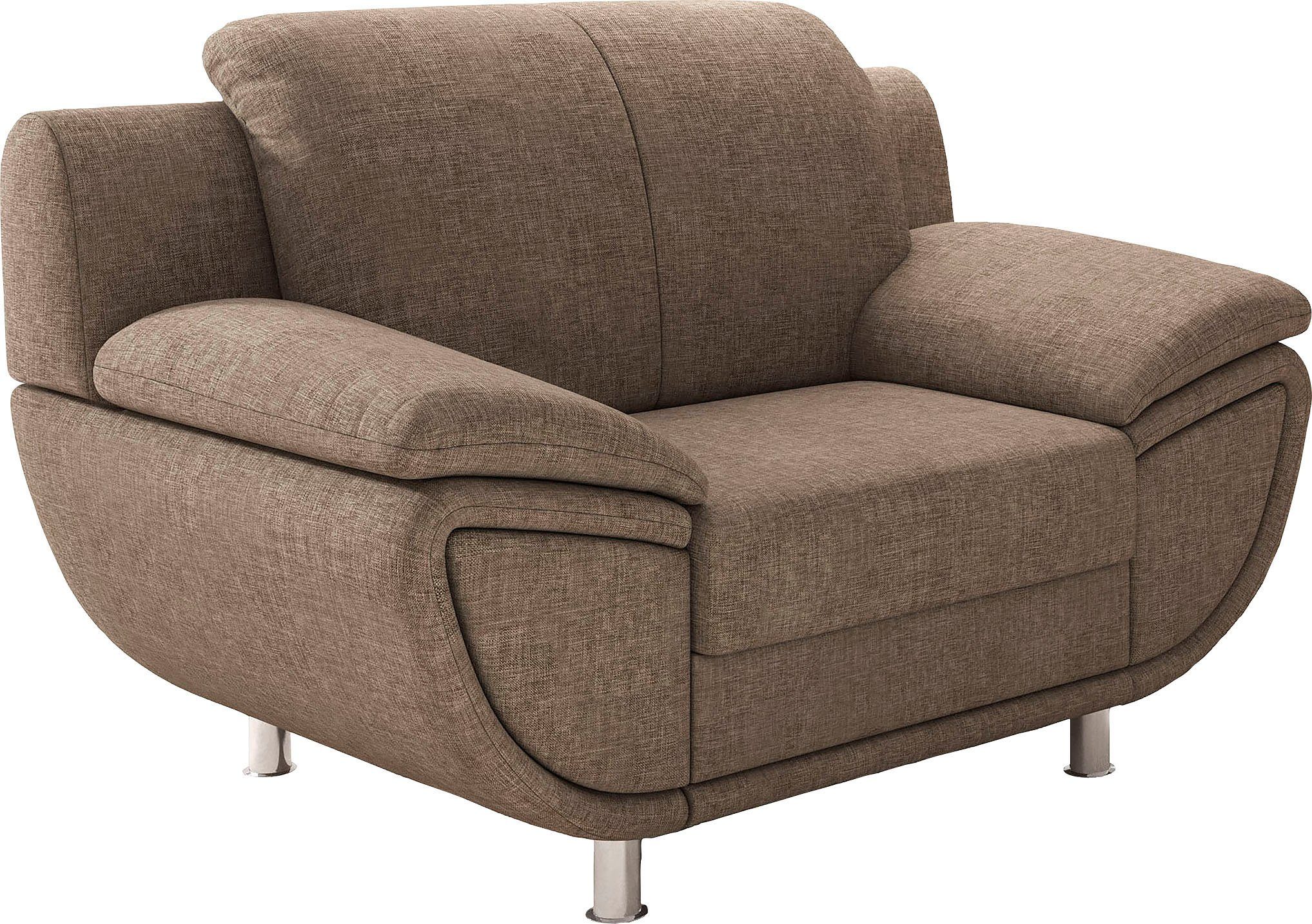 TRENDMANUFAKTUR Fauteuil Rondo II, loungestoel tijdloos en comfortabel naar keuze met comfortabele binnenvering, met extra brede armleuningen