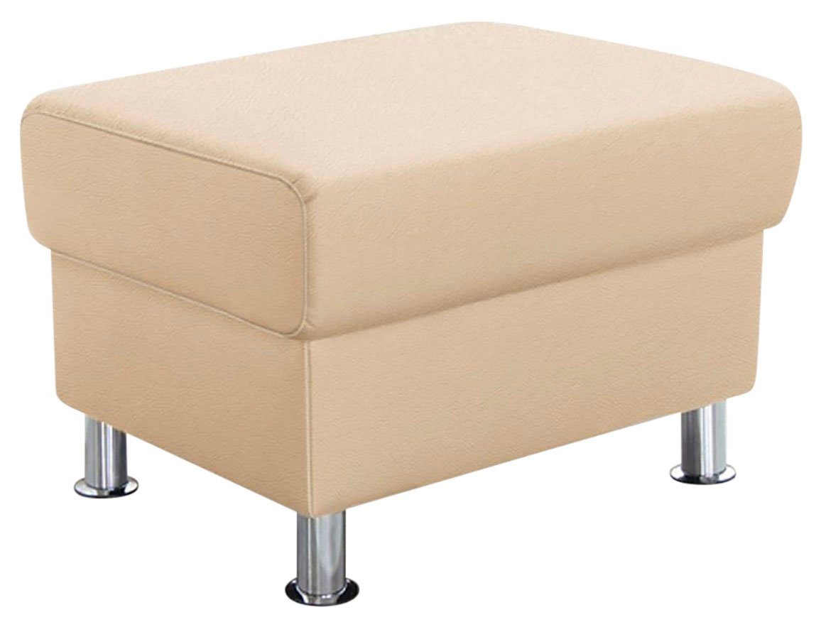 TRENDMANUFAKTUR Hocker Rondo, poef bij de serie, breedte 67 cm, chromen voeten Voetenbank optioneel met verenkern, in verschillende bekledingen bestelbaar