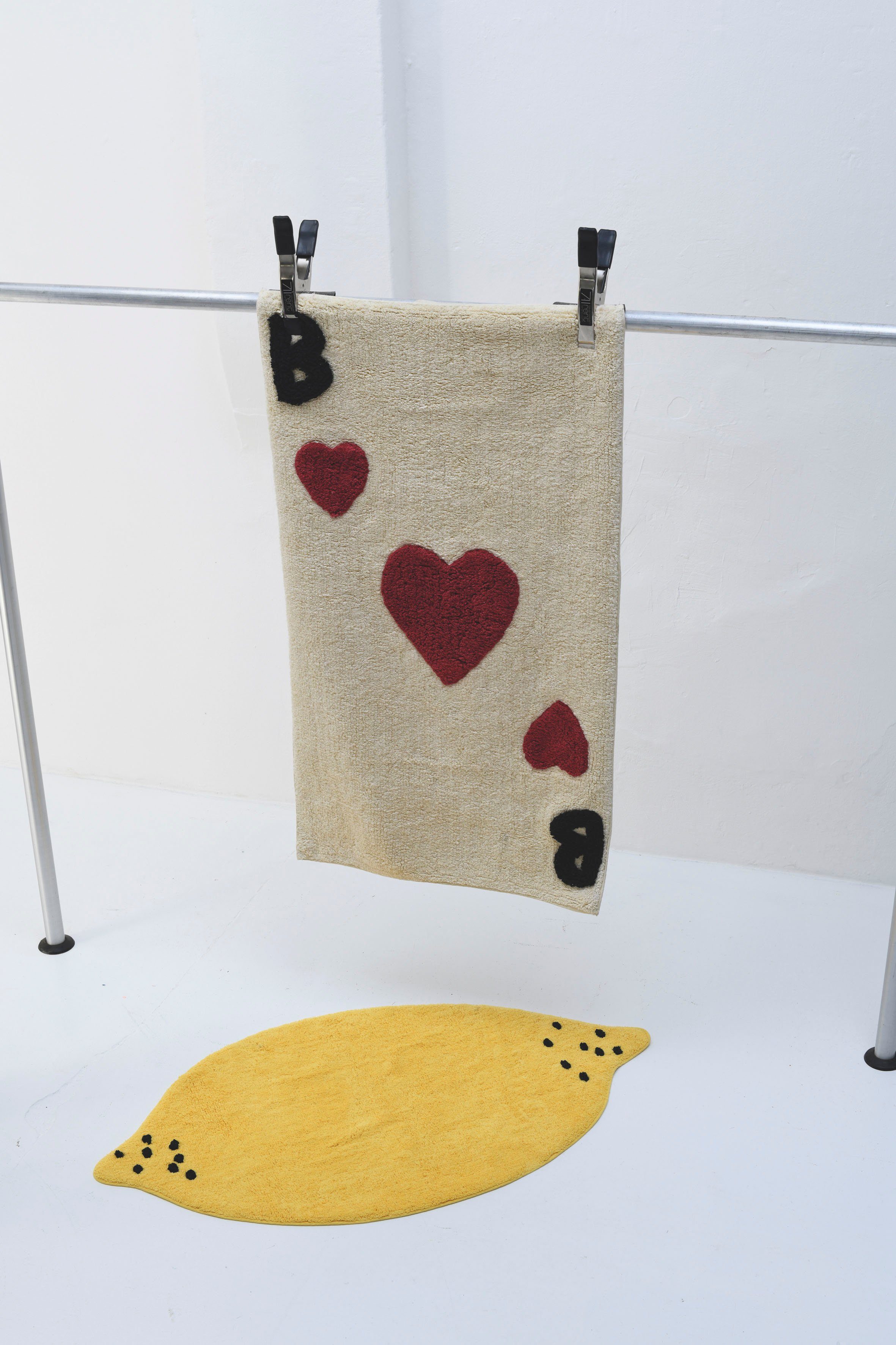 TOM TAILOR HOME Badmat Bings Heart of Bings Badmat, 100% katoen, uni kleuren, harten- en lettersmotief (1 stuk)