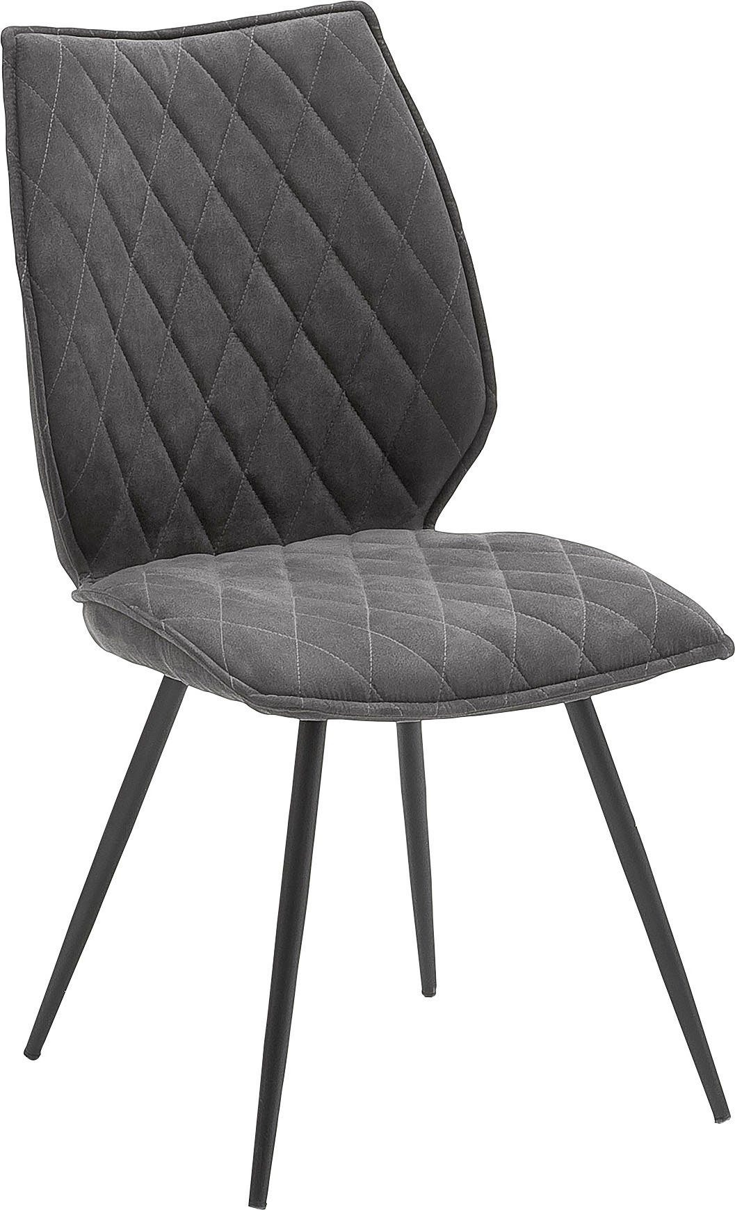 MCA furniture Stoel met 4 poten Navarra 2-set met stofbekleding, belastbaar tot 120 kg, comfort zithoogte 48 cm (2 stuks)