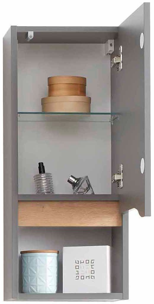 Saphir Badkamerserie Quickset 5-delig, keramische opzetwastafel en LED-spiegelkast Halfhoge kast, onderkast, hangend kastje, inclusief deurdemper, 7 deuren (7-delig)