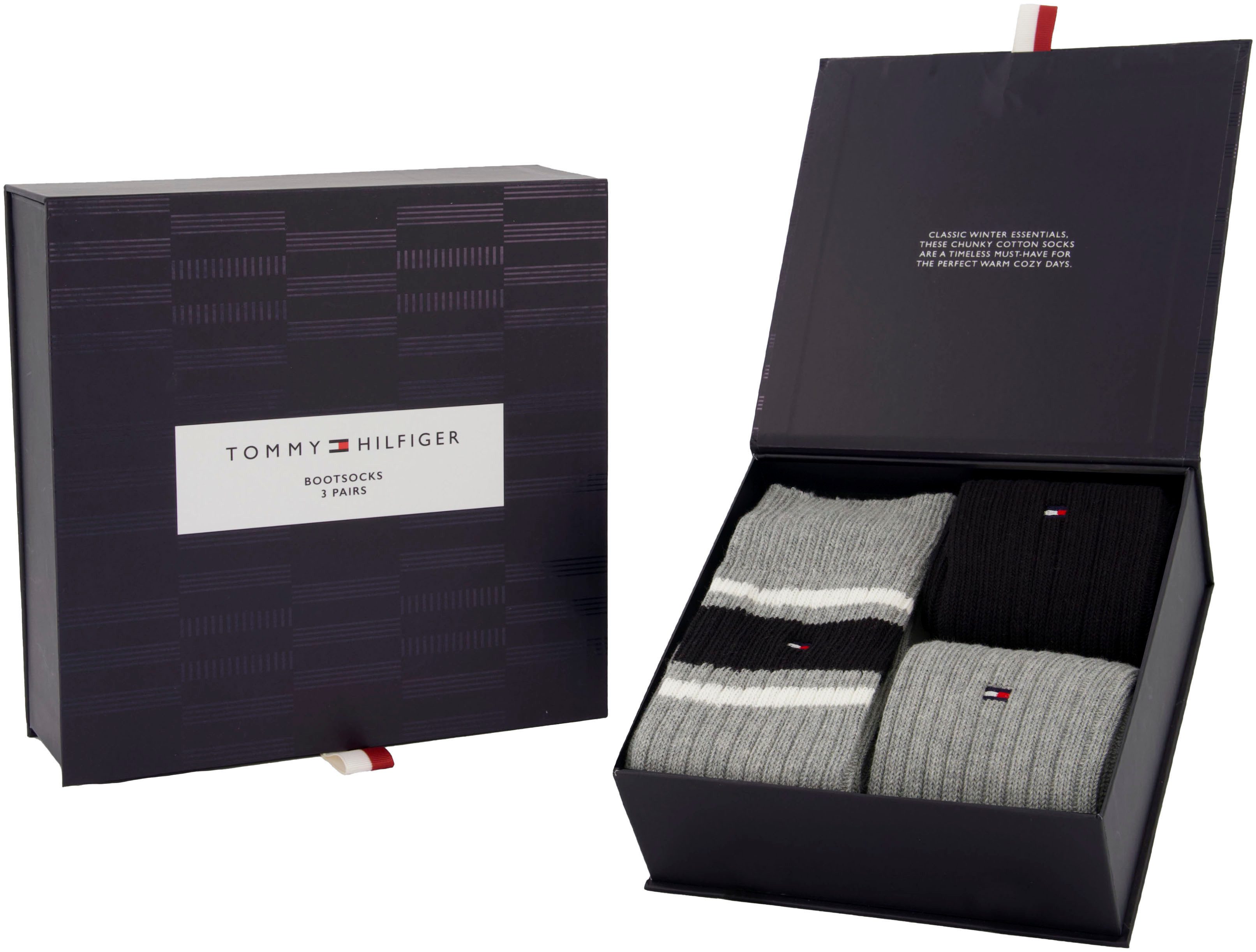 Tommy Hilfiger Sokken met stijlvol logo (3 paar Set van 3)