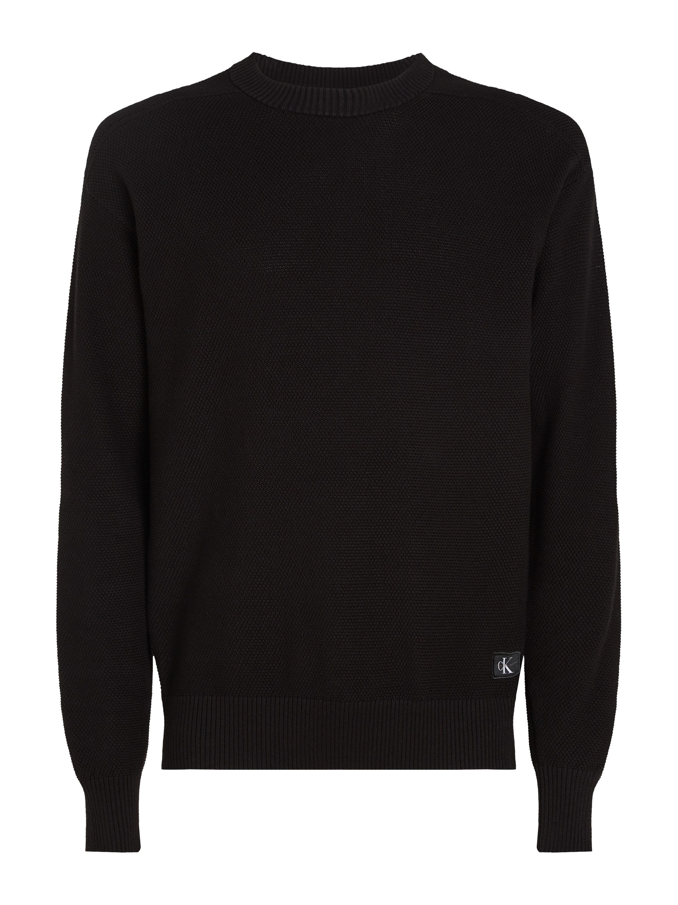 Calvin Klein Trui met ronde hals CASUAL TEXTURE SWEATER Logoborduring, ronde hals