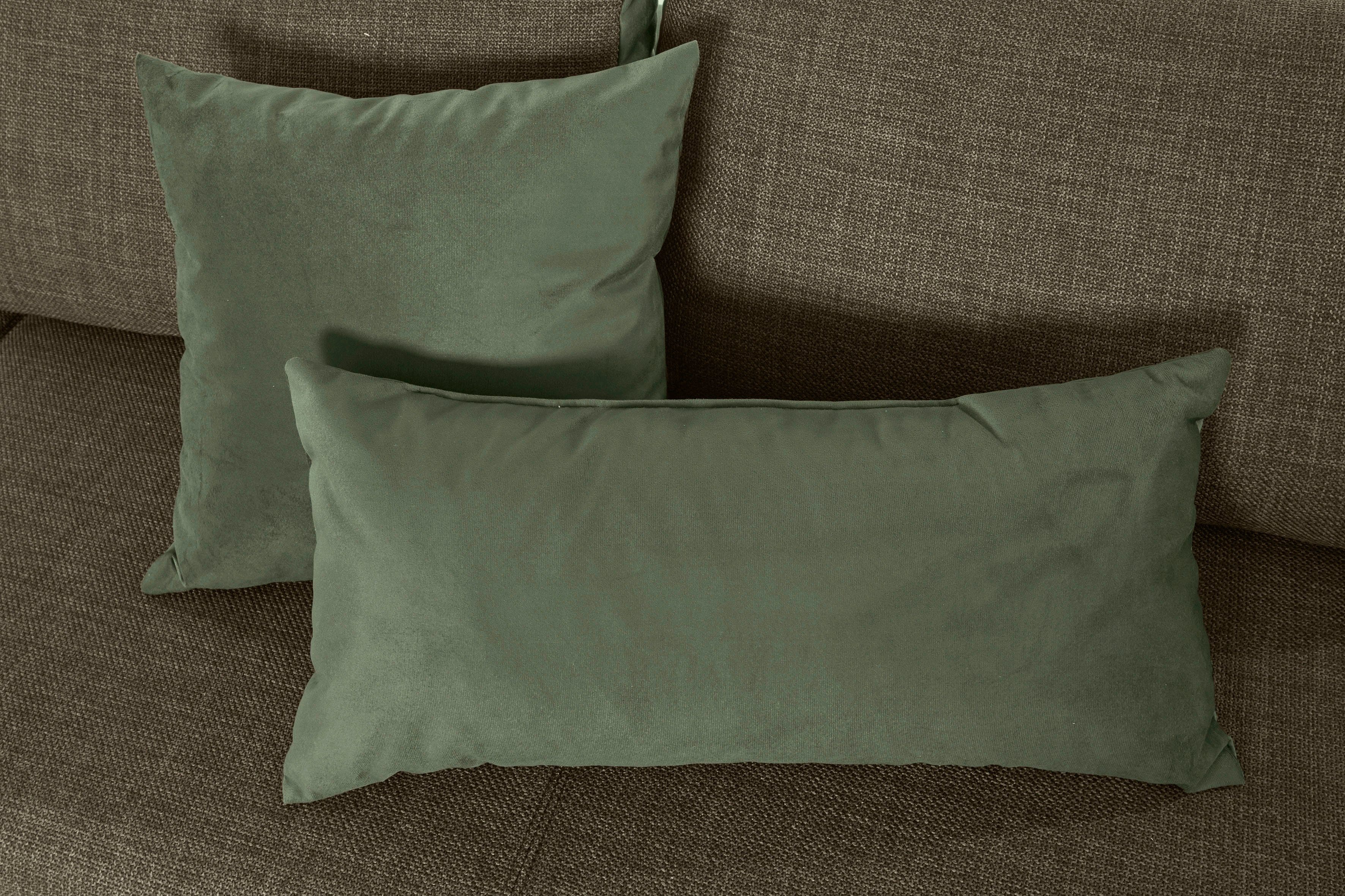 Home affaire Hoekbank Win, L-vorm, breedte 285cm optioneel met slaapfunctie en bedkast, taupe, corduroy