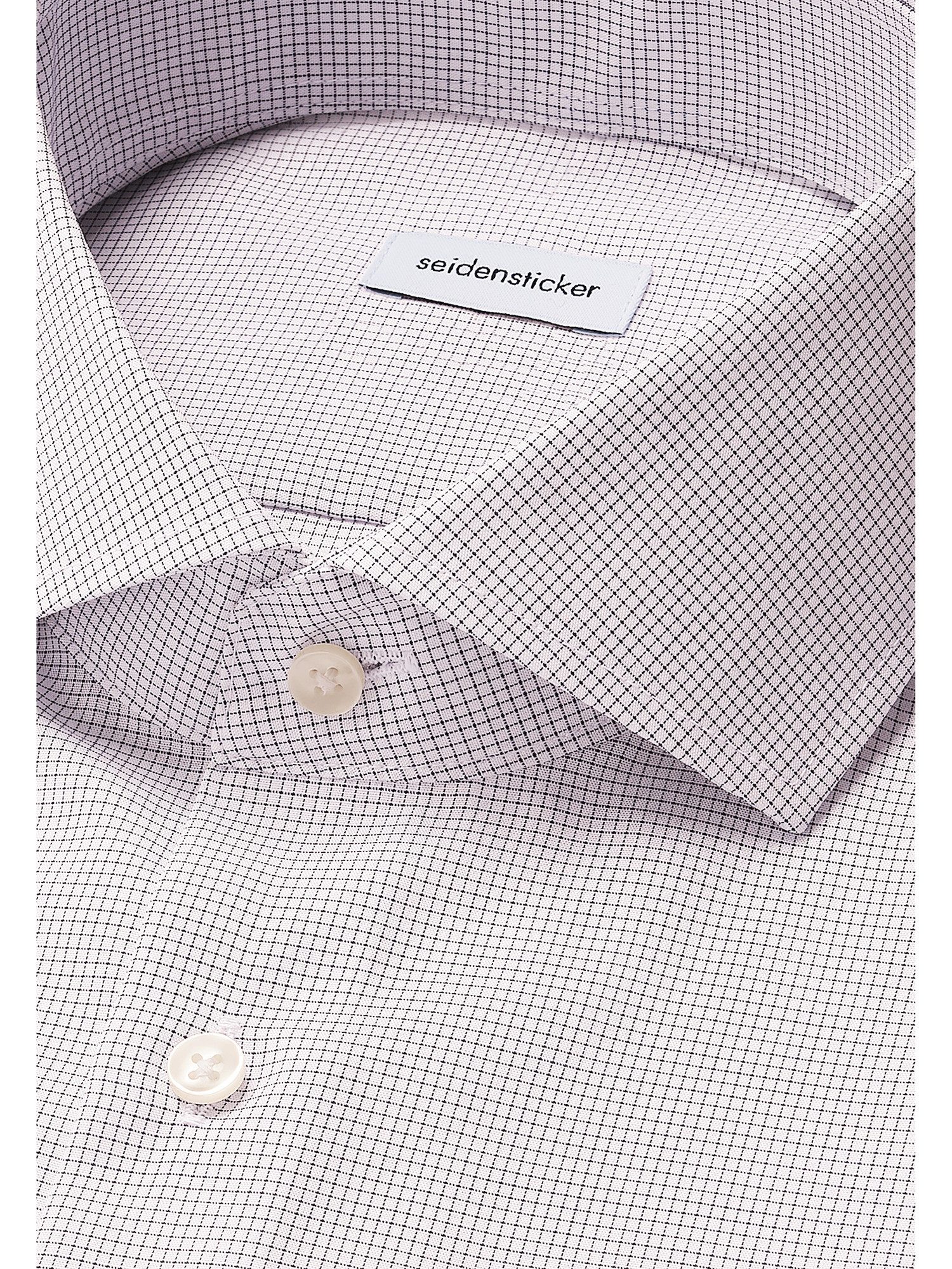 seidensticker Businessoverhemd Zwarte roos Slim 1/1 Kentkraag ruit