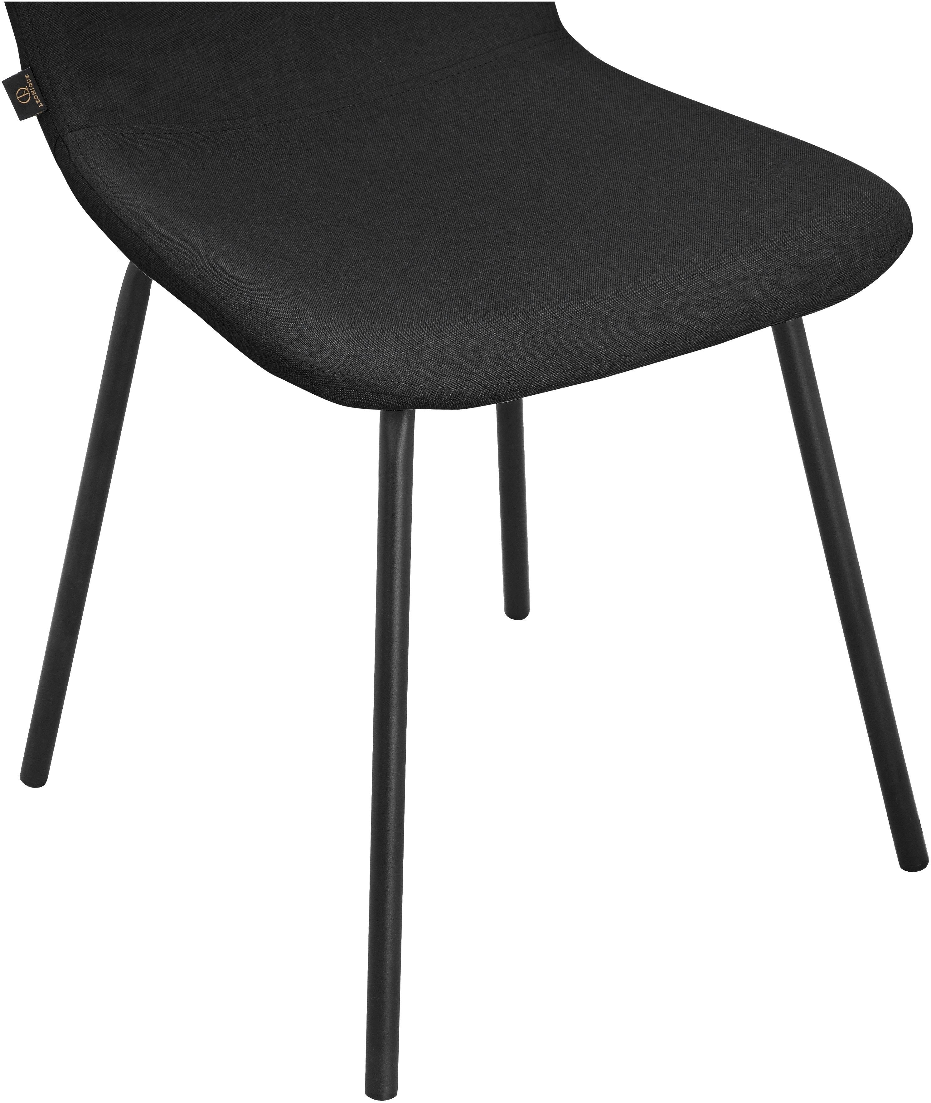 Leonique Eetkamerstoel Ulmar Met elegante poedercoating zwarte benen (2 stuks)