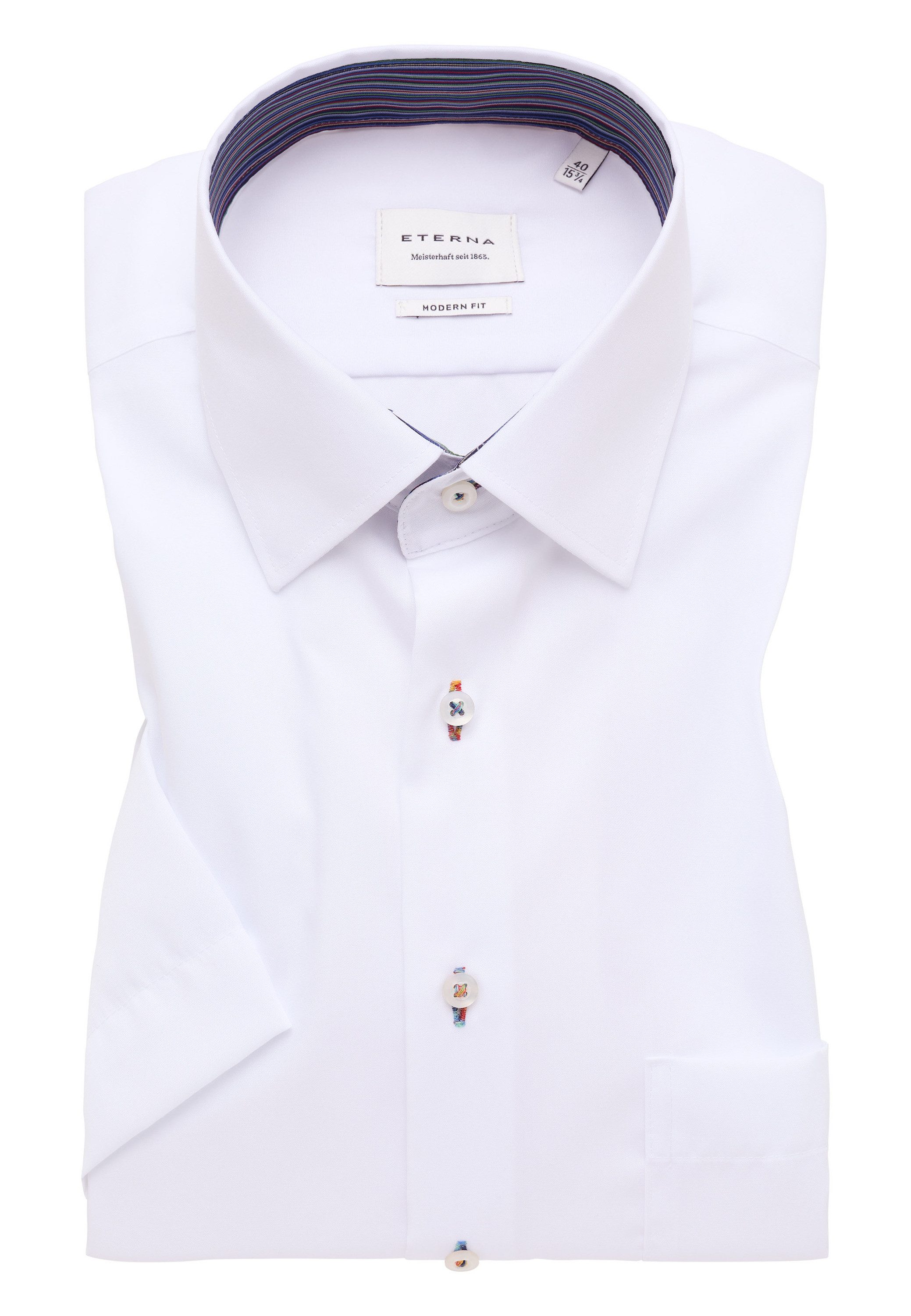 Eterna Overhemd met korte mouwen MODERN FIT NON IRON (strijkvrij)